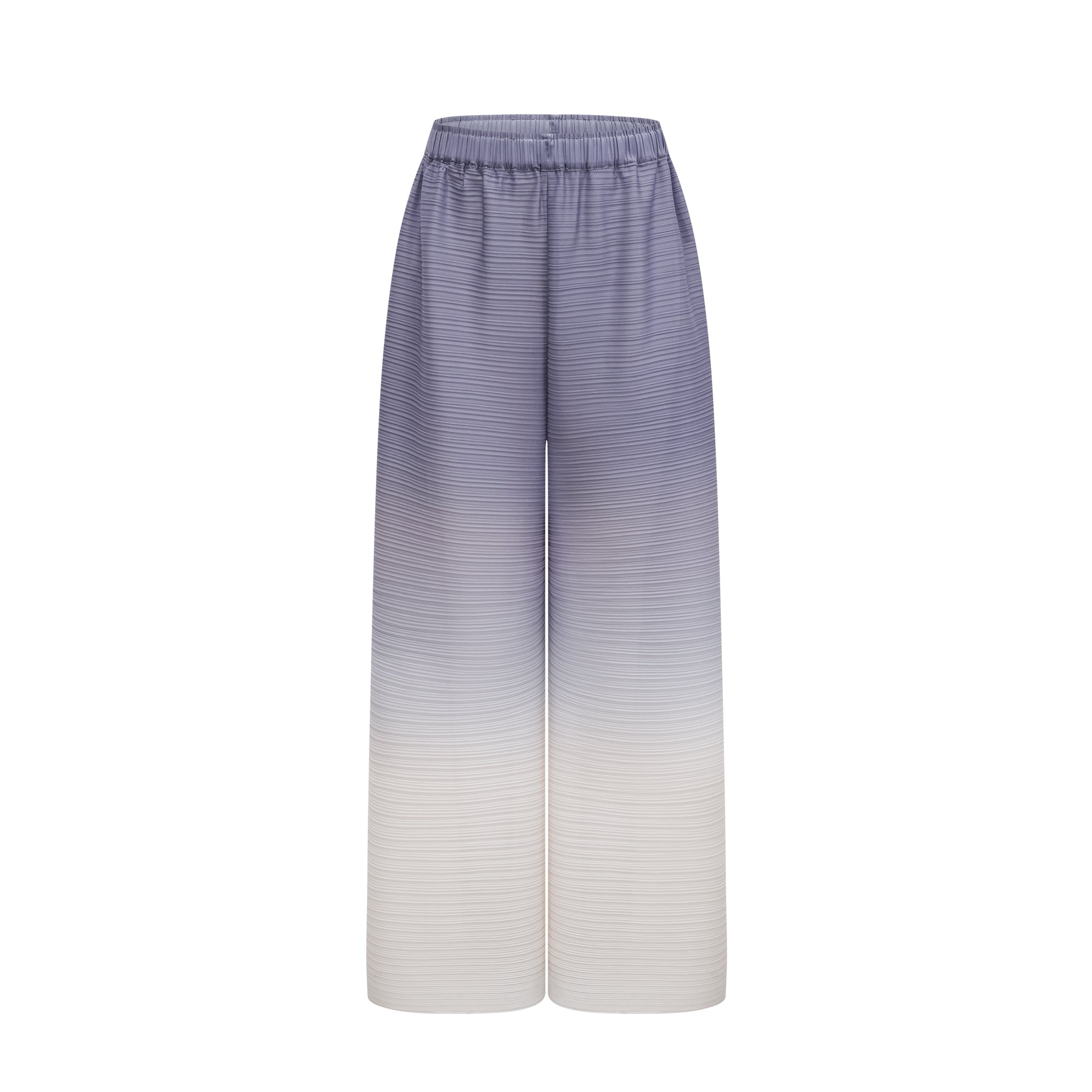 Agathe purple gradient wrinkled blouse & trousers matching set