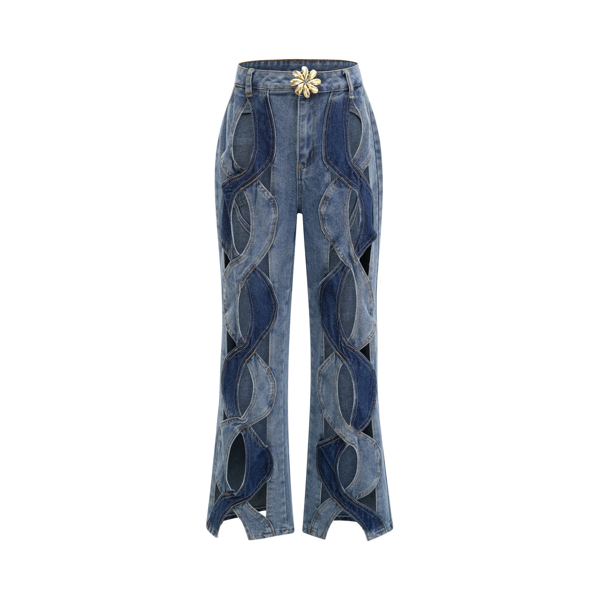 Blanche high-waist cut-out jeans