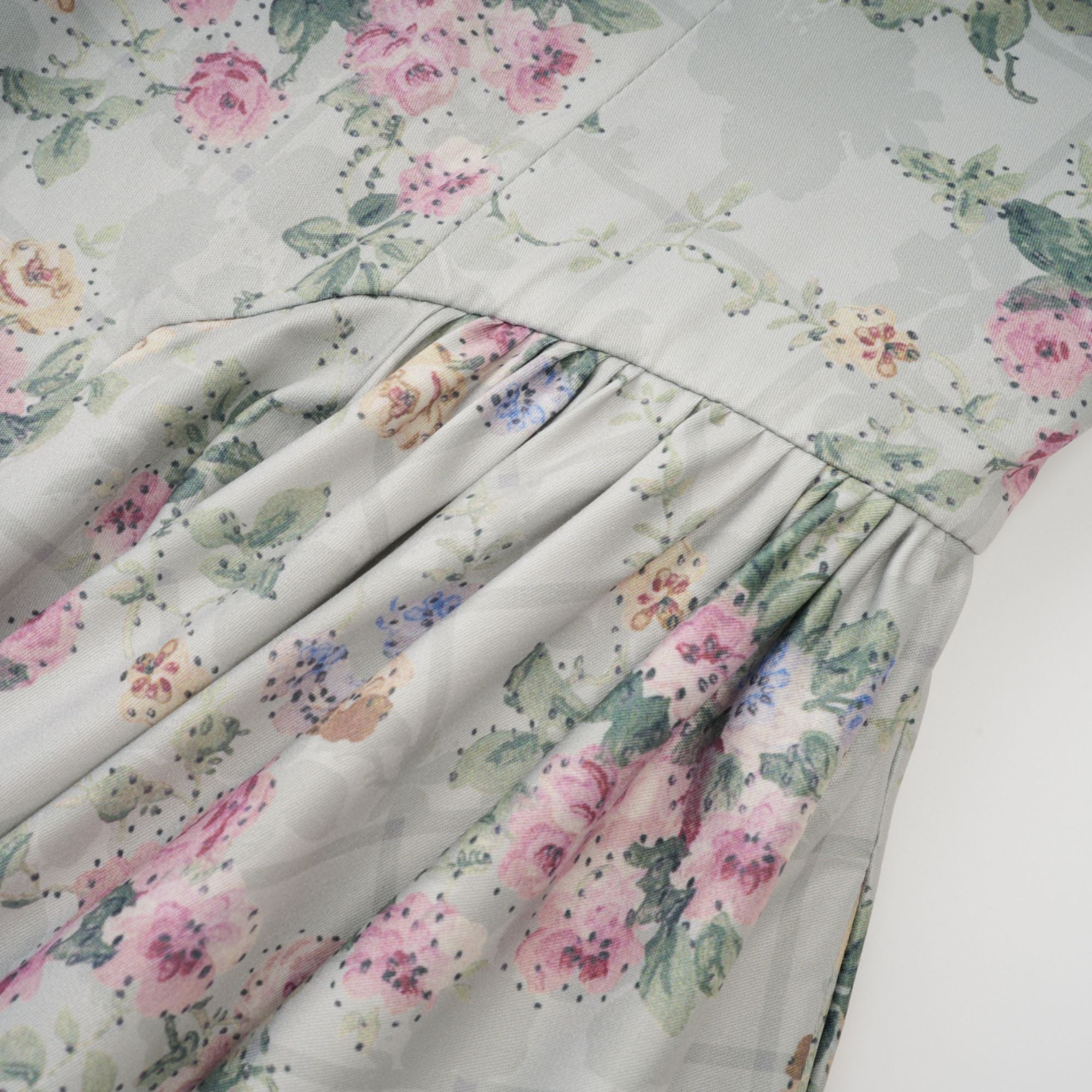 Prunelle sage-green floral-print shirred midi dress (Final Sale-US Only)