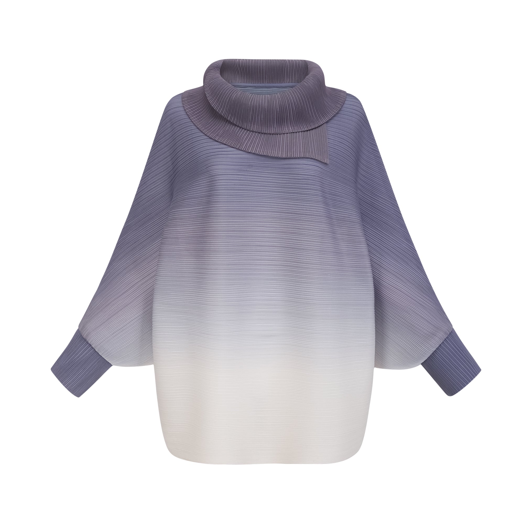 Agathe purple gradient wrinkled blouse & trousers matching set