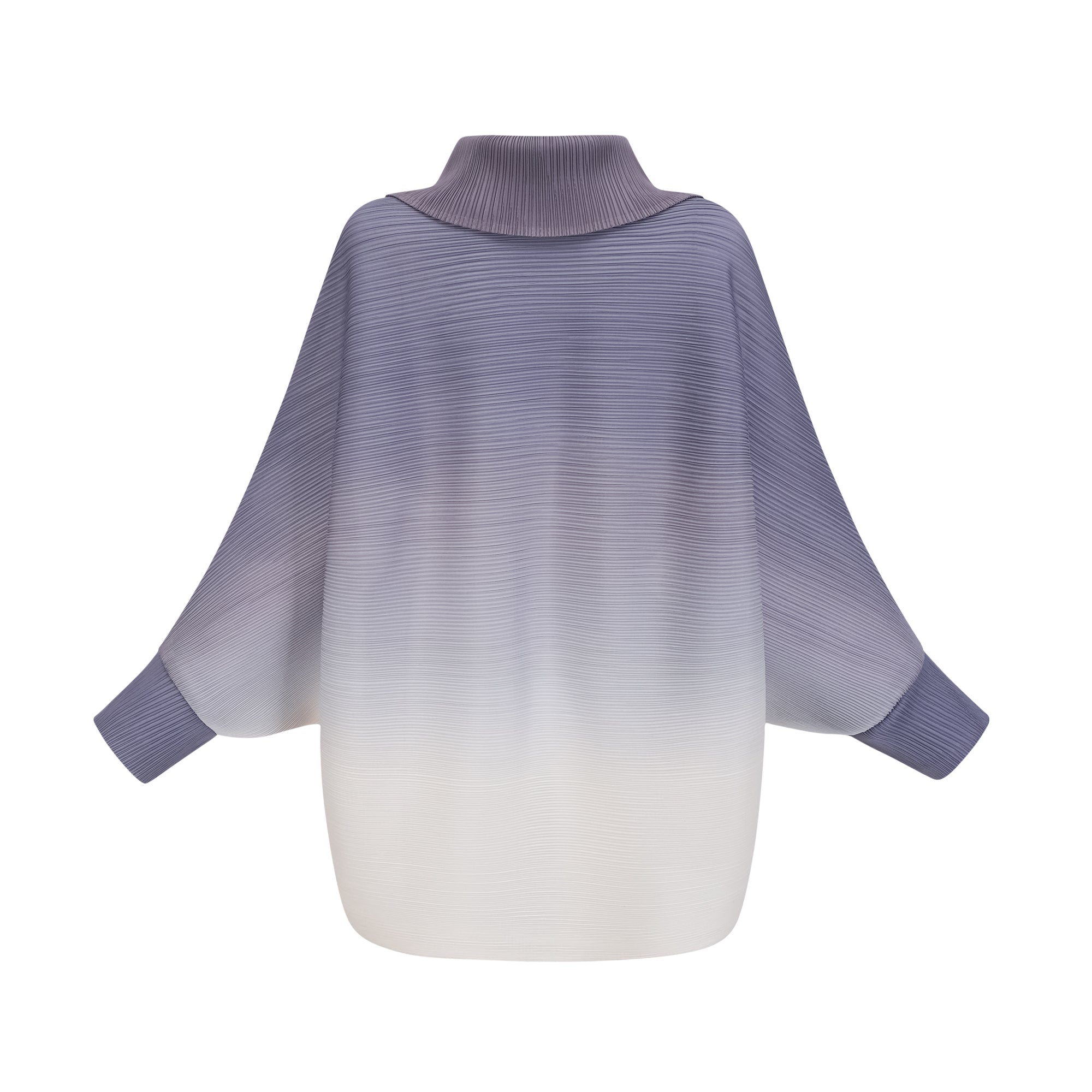 Agathe purple gradient wrinkled blouse & trousers matching set