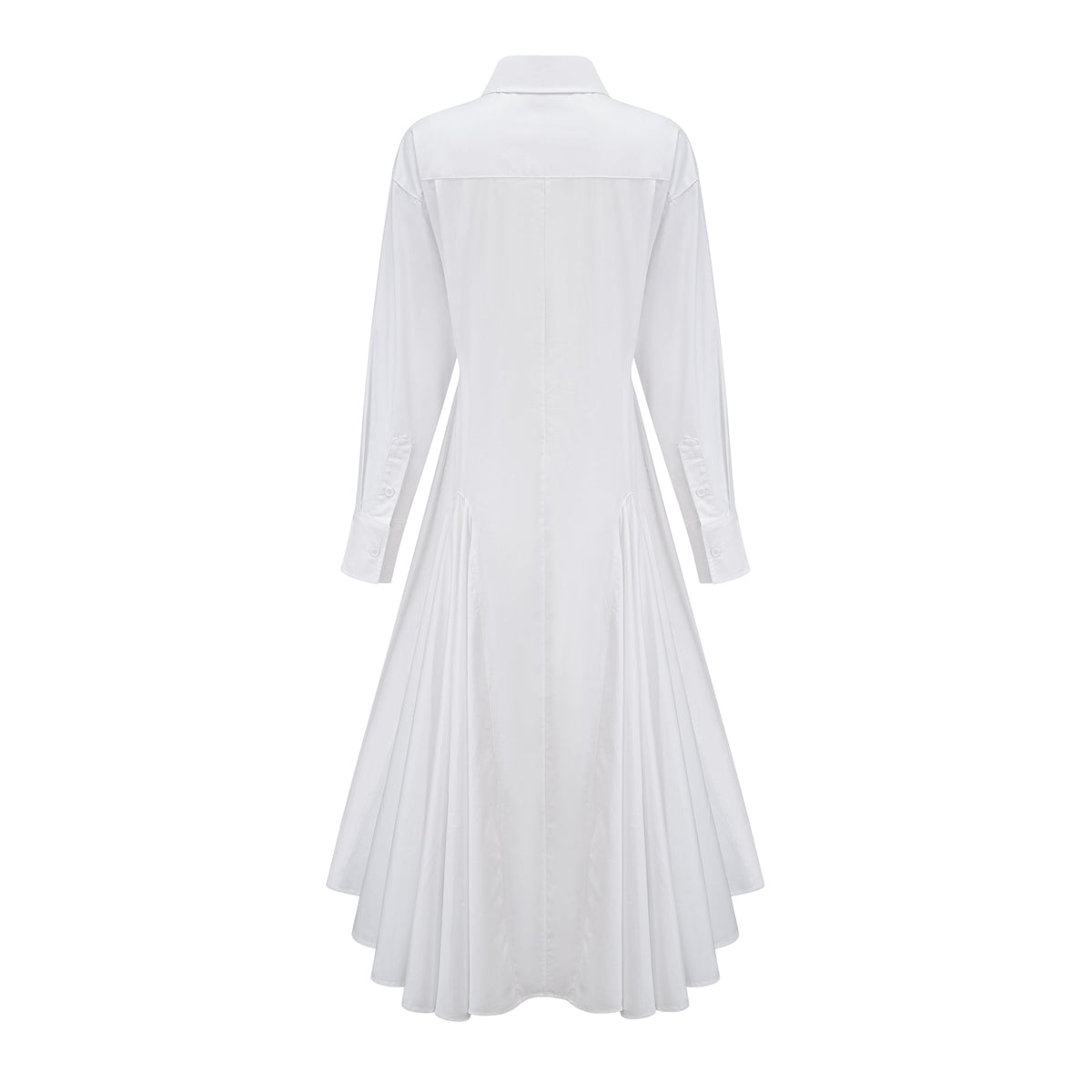 Dulcie white front-slit shirred shirt dress (Final Sale-US Only)