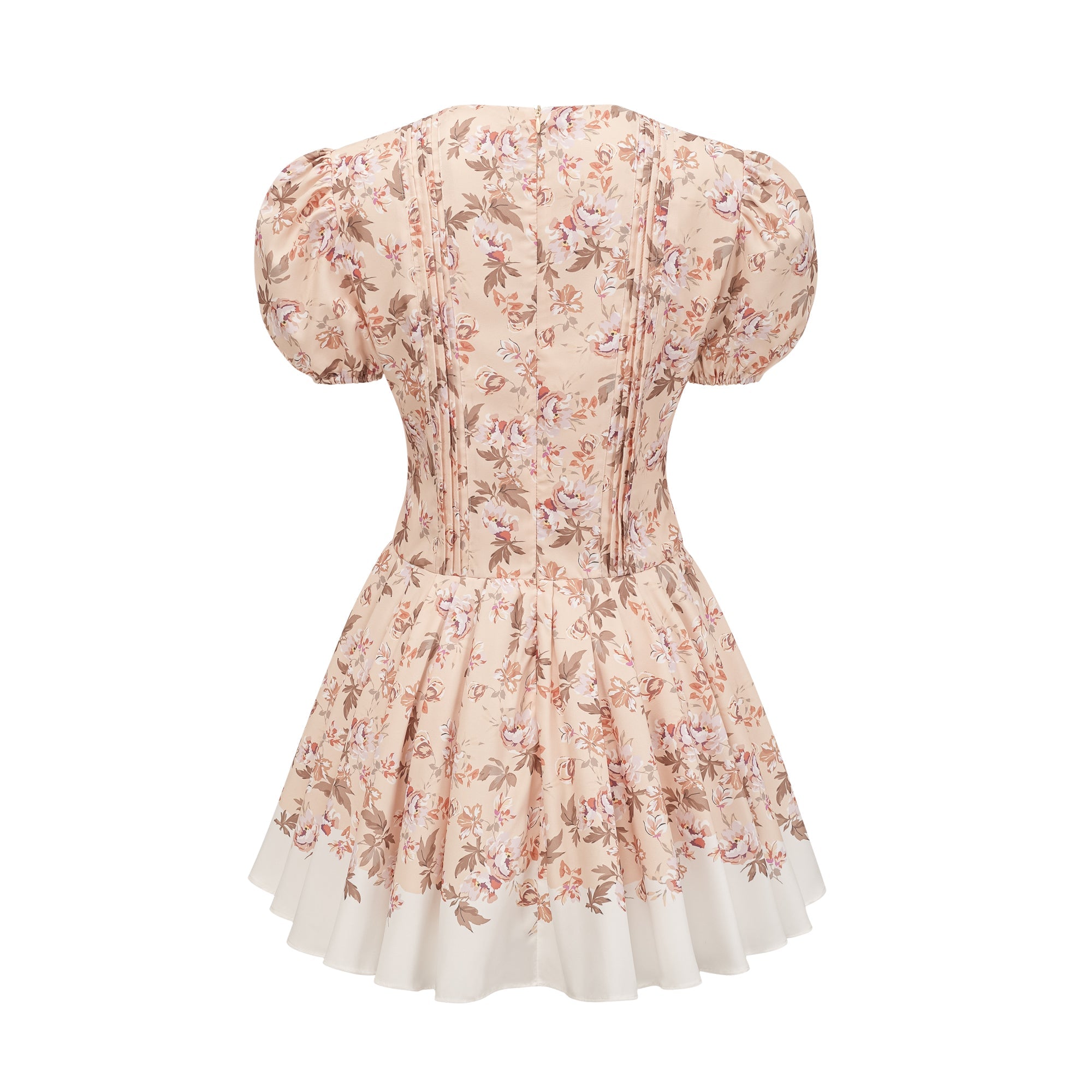 Alizée yellow floral-print pleated mini dress