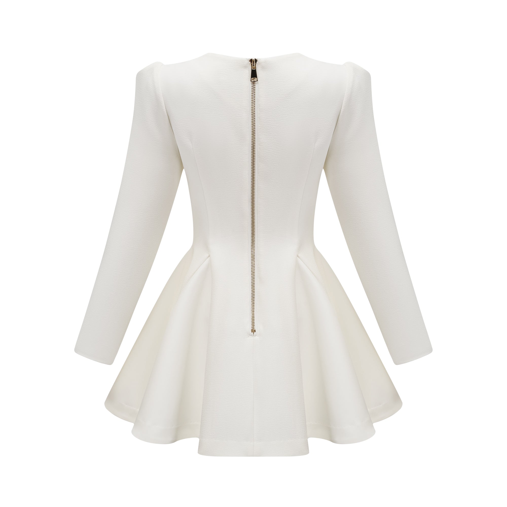 Élise pleated peplum-hem blazer dress in White (US Only)