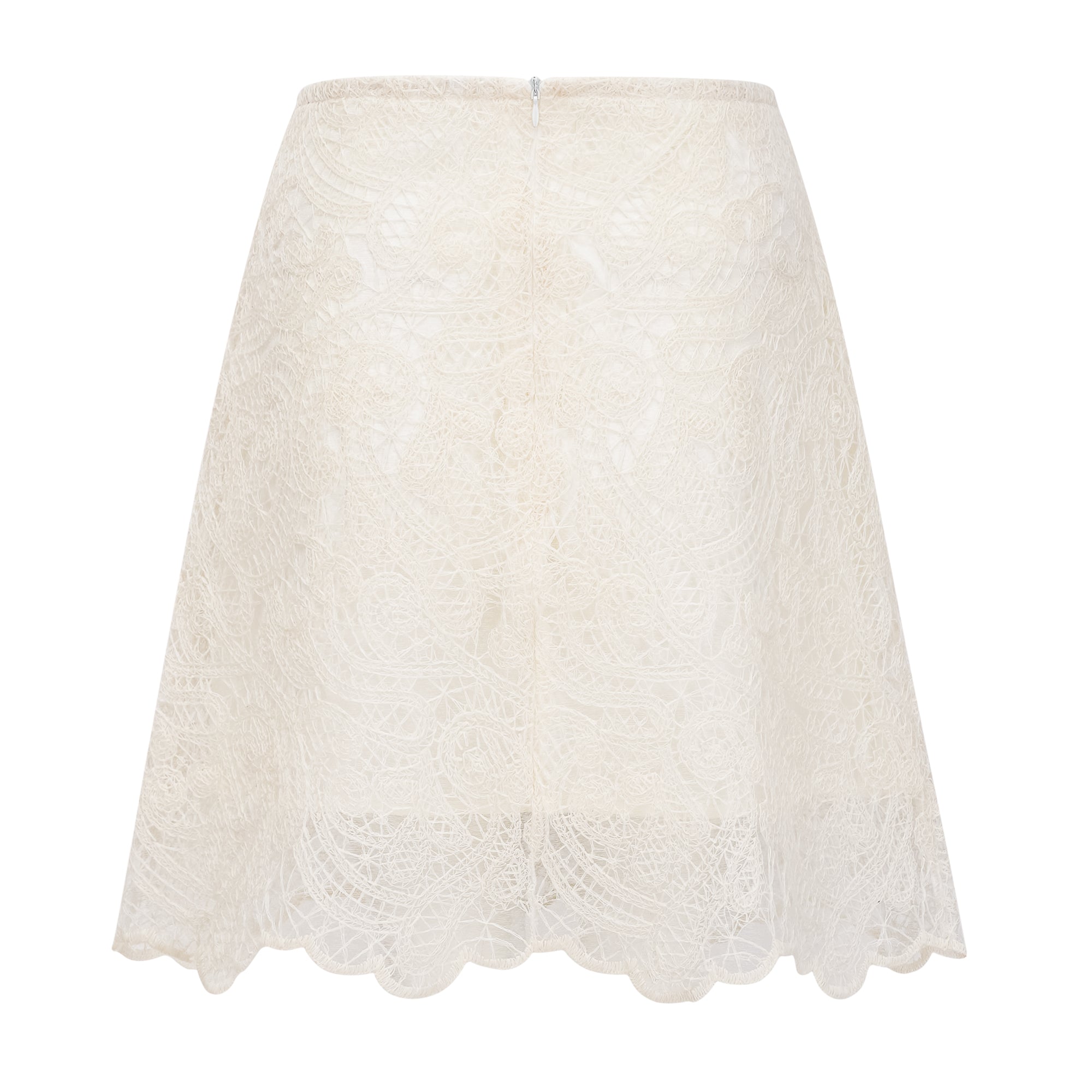 Eulalie Cream White Lace Blouse & Skirt Set