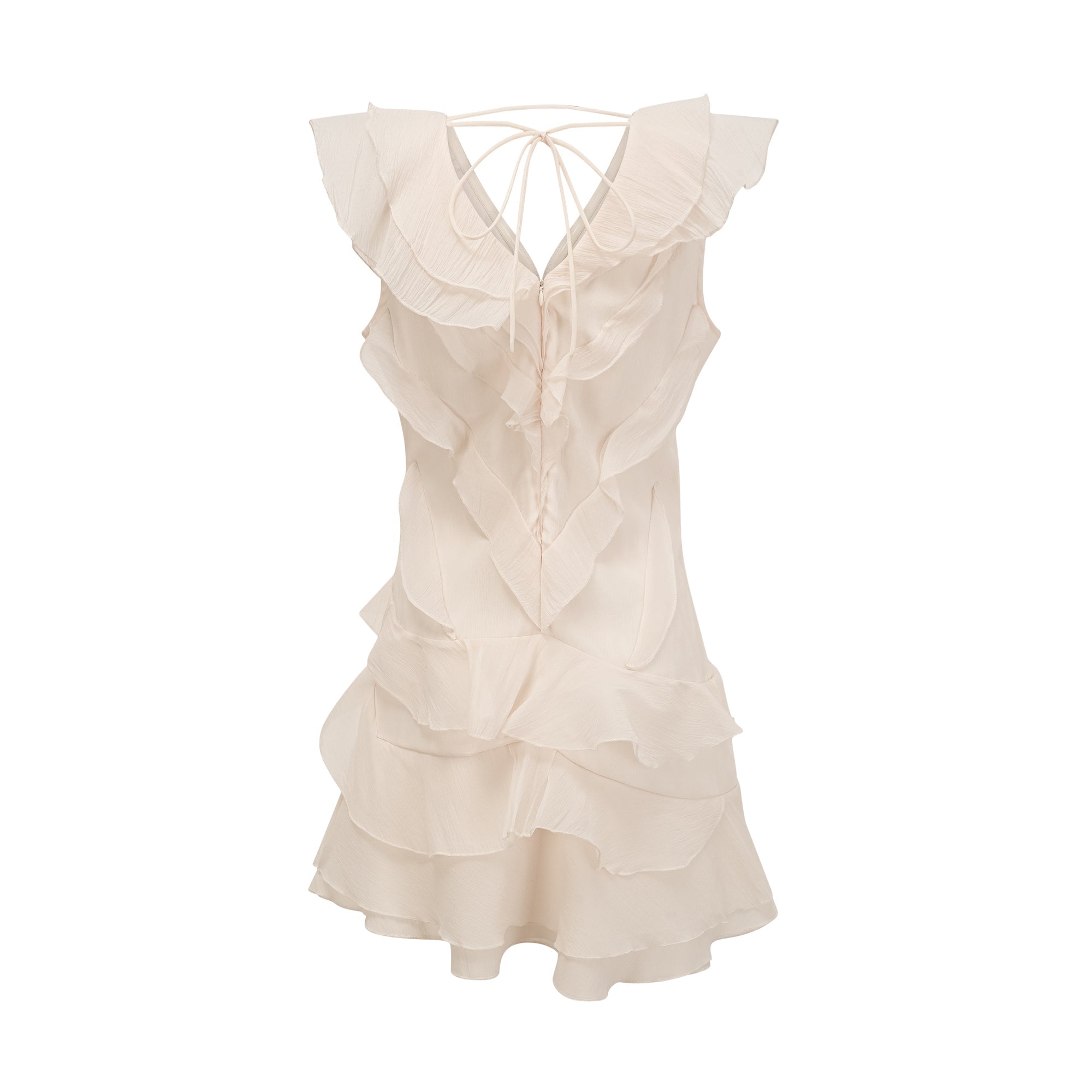 Hélène faux-flower layered ruffled mini dress (Final Sale-US Only)