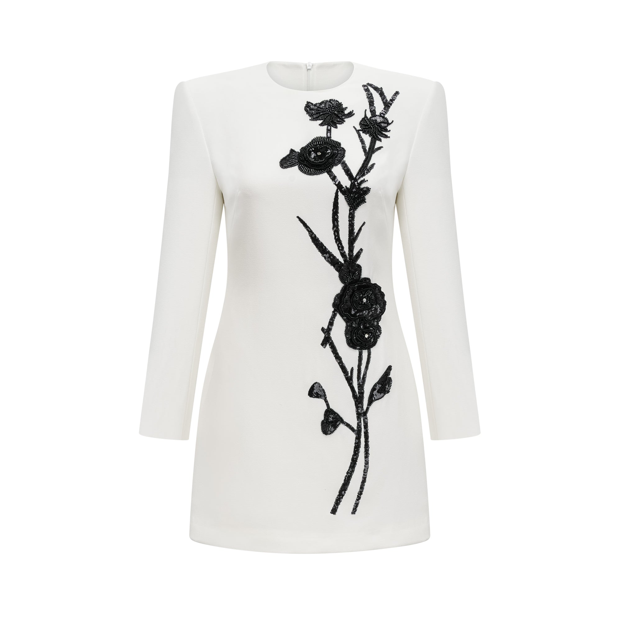 Vanessa white faux-flower embellished mini dress (Final Sale-US Only)