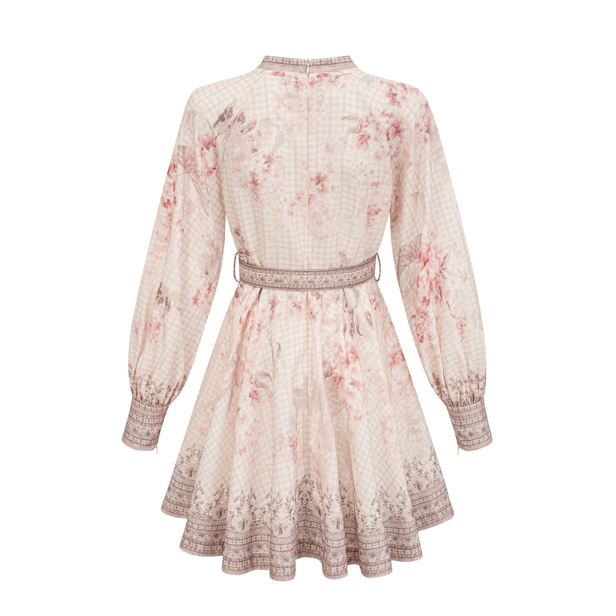 Quincia belted floral-print mini dress
