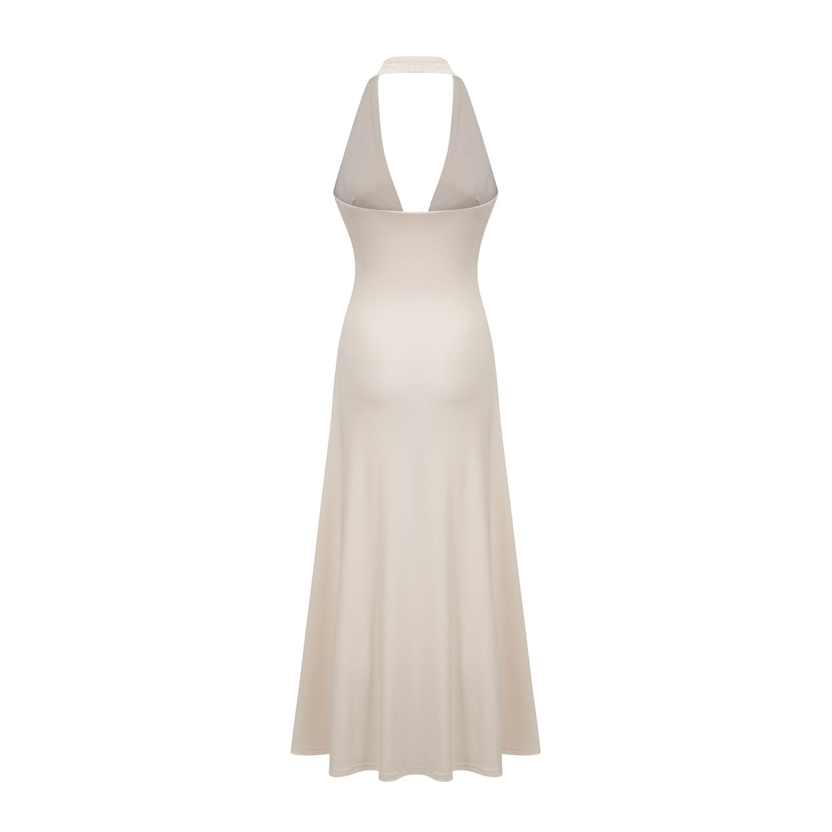 Géraldine white deep V-neck draped maxi dress (Final Sale-US Only)