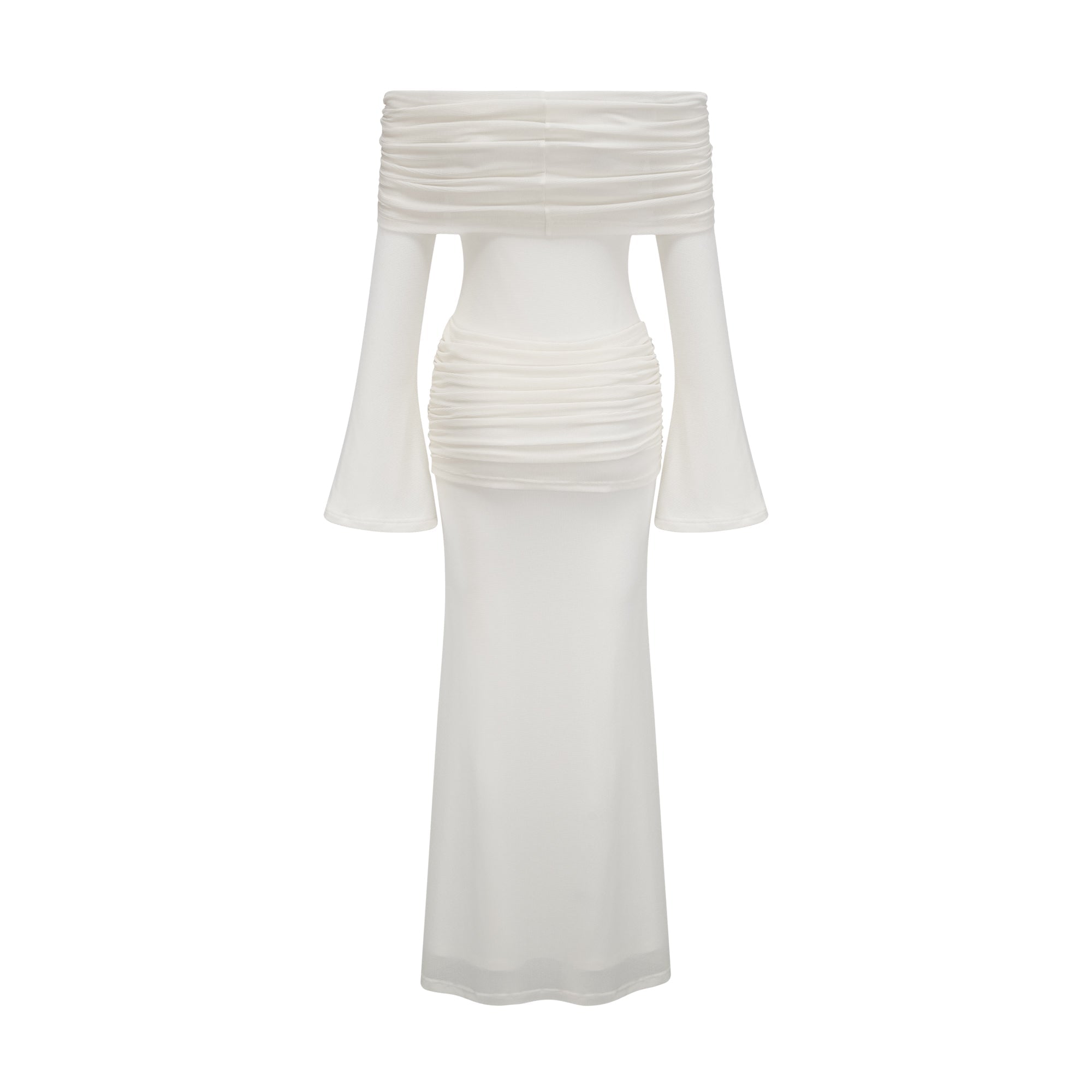 Wanda white glittered floral-appliqué knit maxi dress