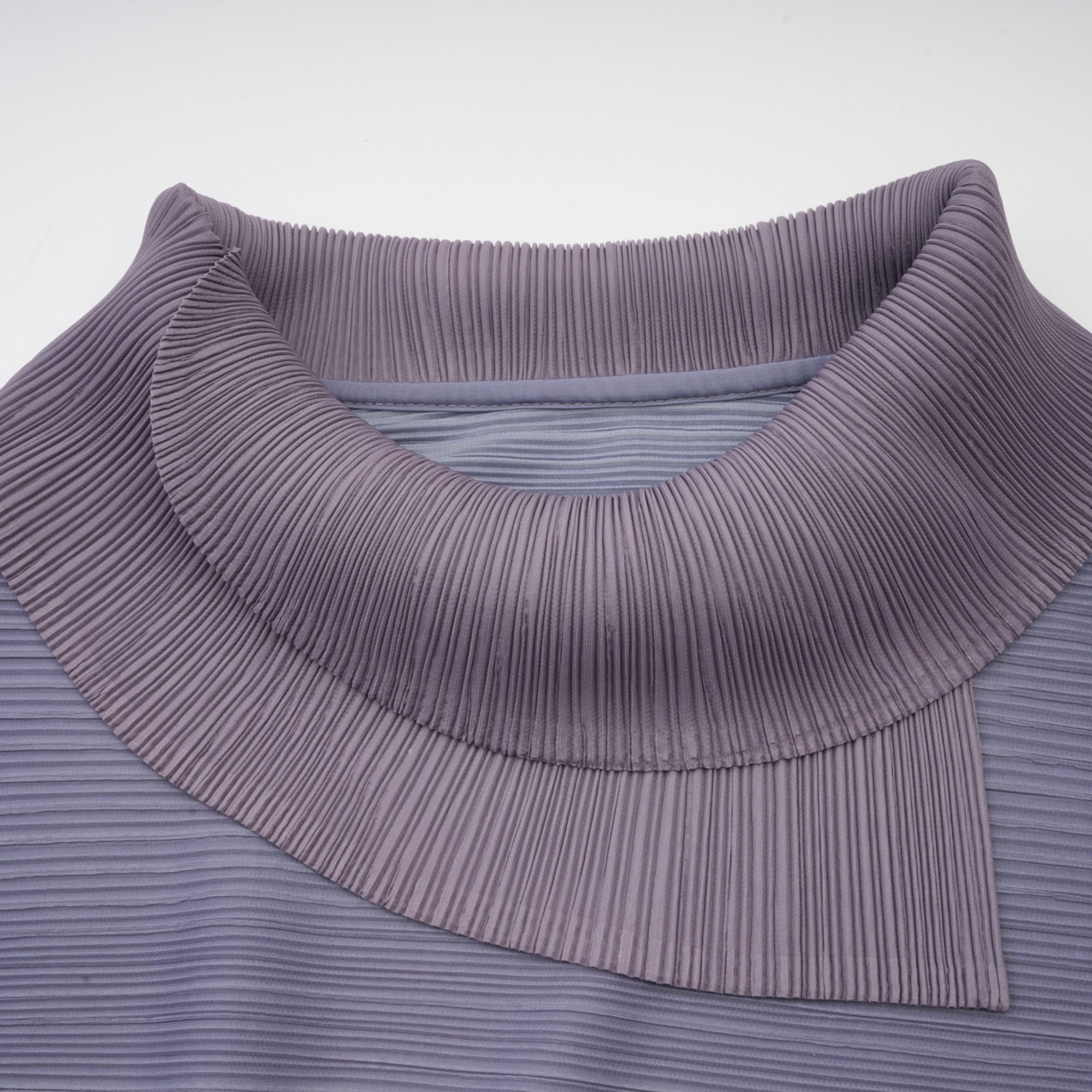 Agathe purple gradient wrinkled blouse & trousers matching set