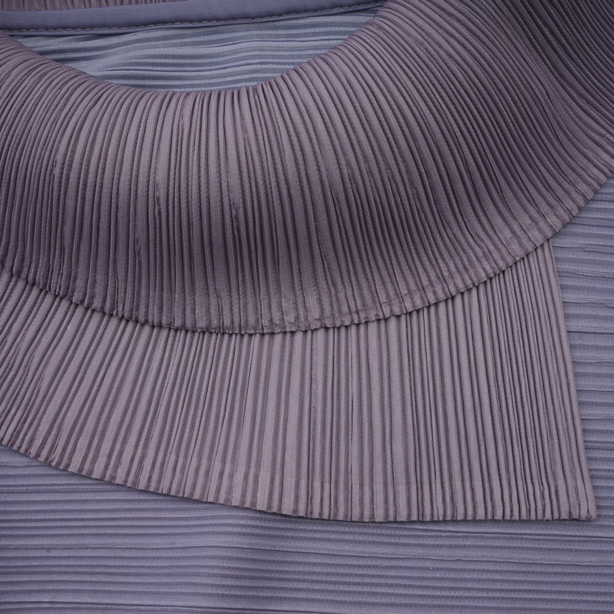 Agathe purple gradient wrinkled blouse & trousers matching set