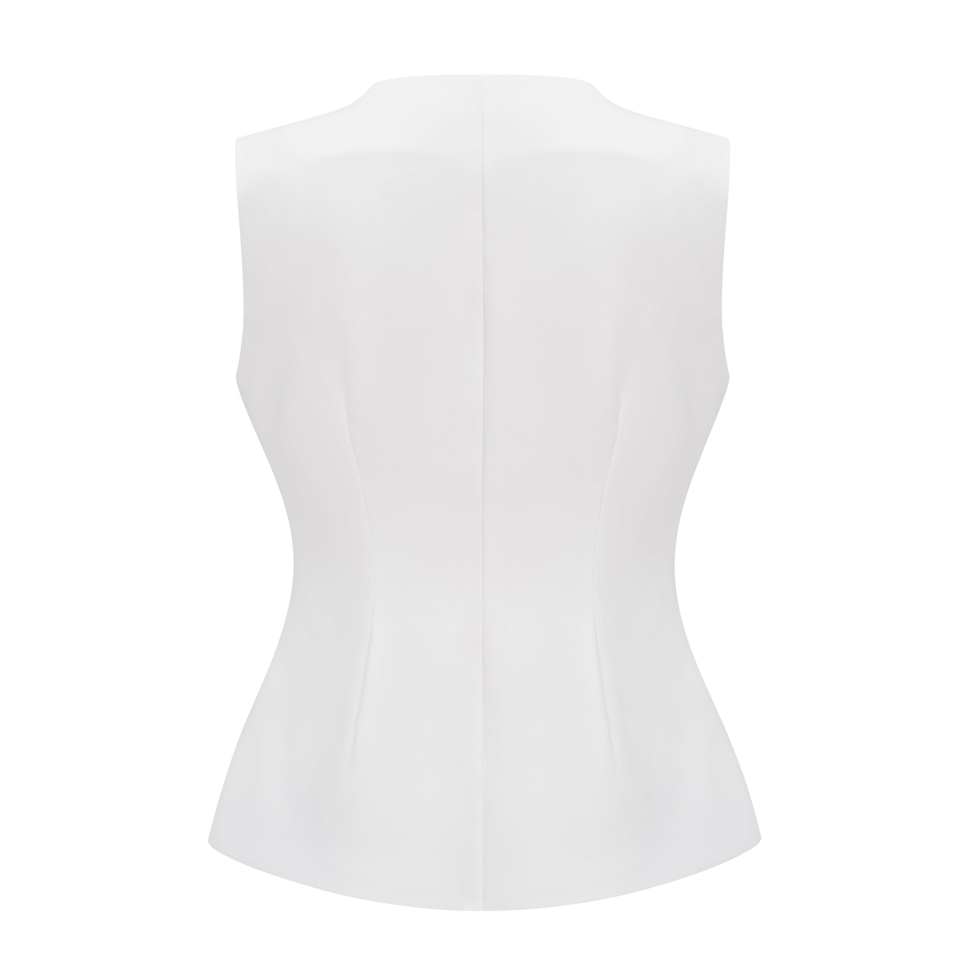 Emma White Waistcoat with Gold Buttons
