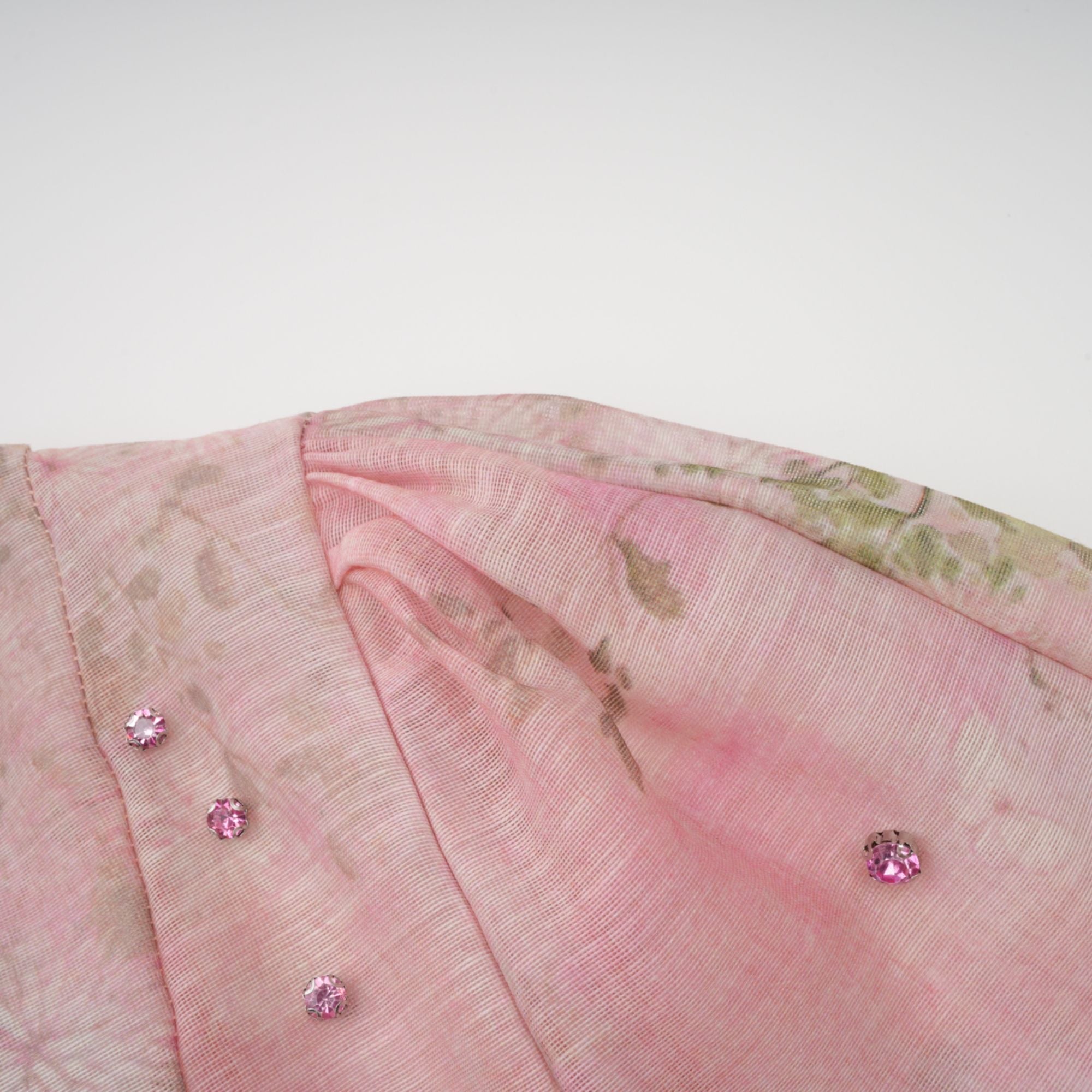 Narcisse pink embellished floral-print midi dress