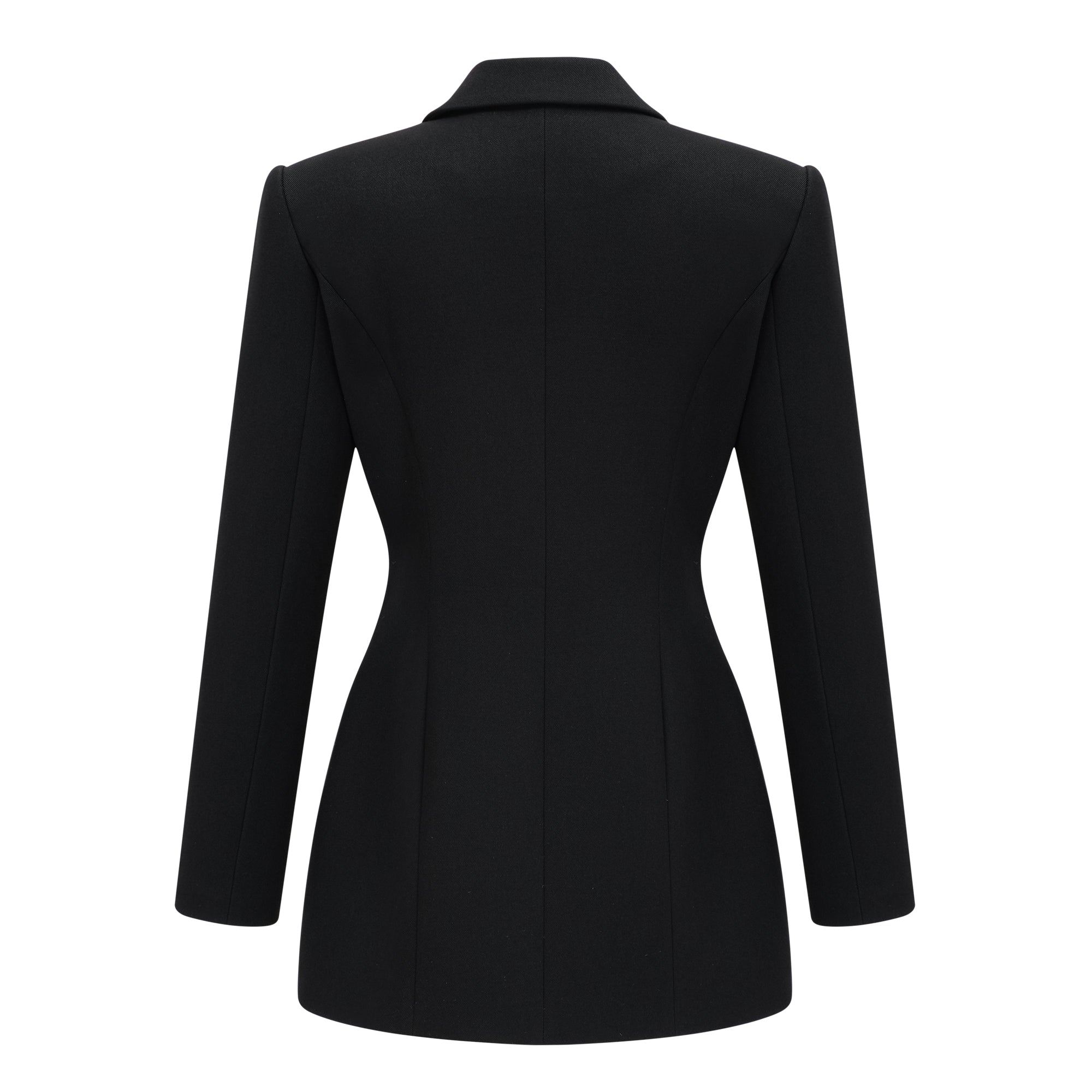 Fleur Black Blazer Mini Dress with Satin Panels