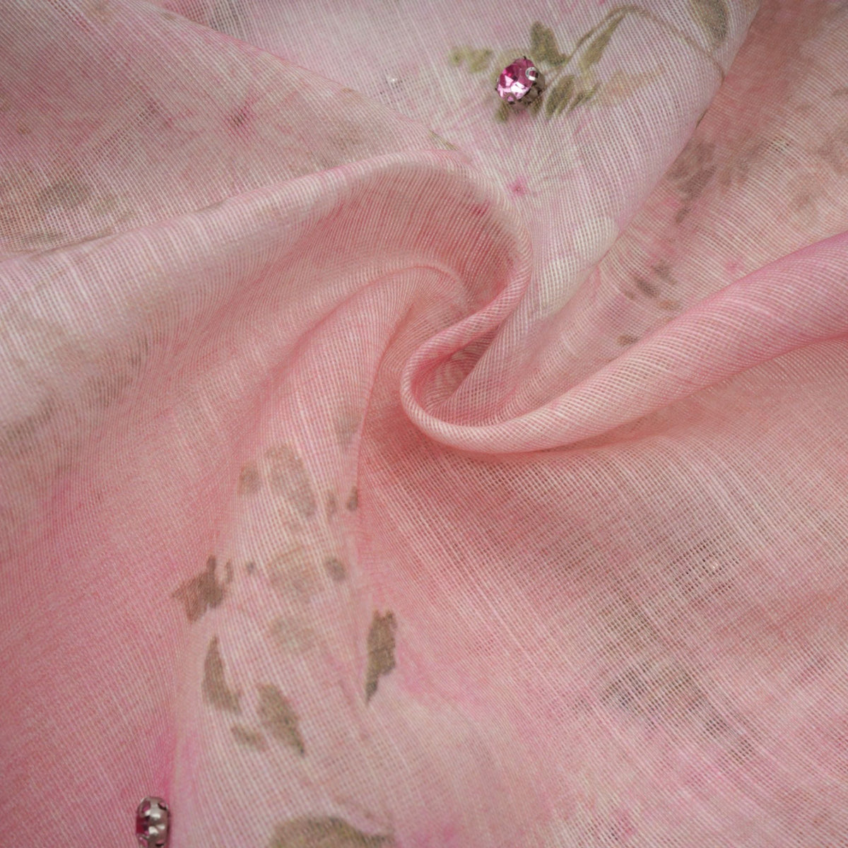Narcisse pink embellished floral-print mini dress