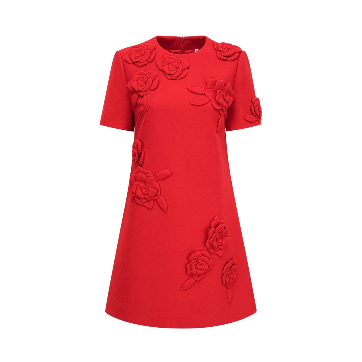 Calista red floral-detail short-sleeve mini dress (Final Sale-US Only)