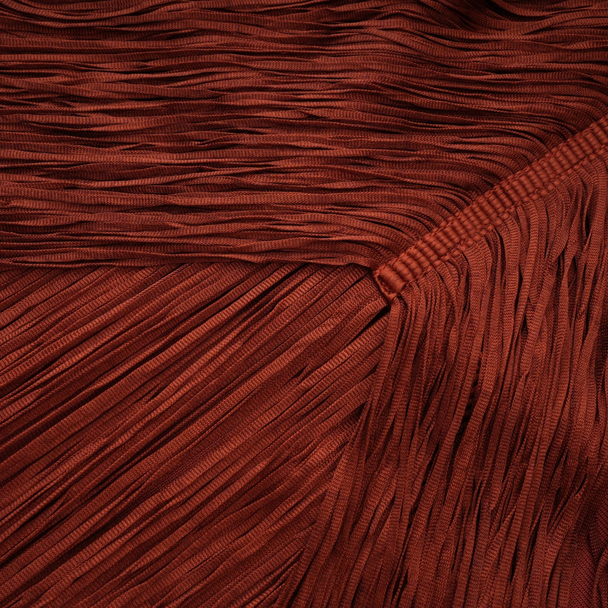 Mélisande Rusty Red Halterneck Fringed Maxi Gown