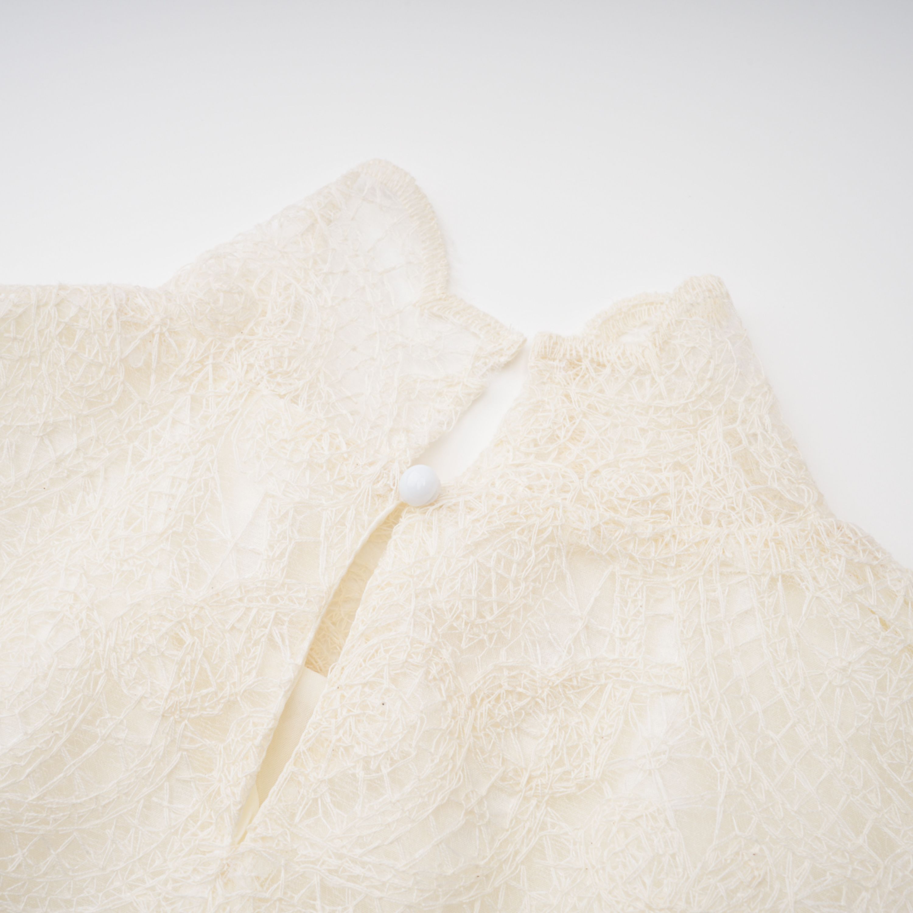 Eulalie Cream White Lace Blouse & Skirt Set