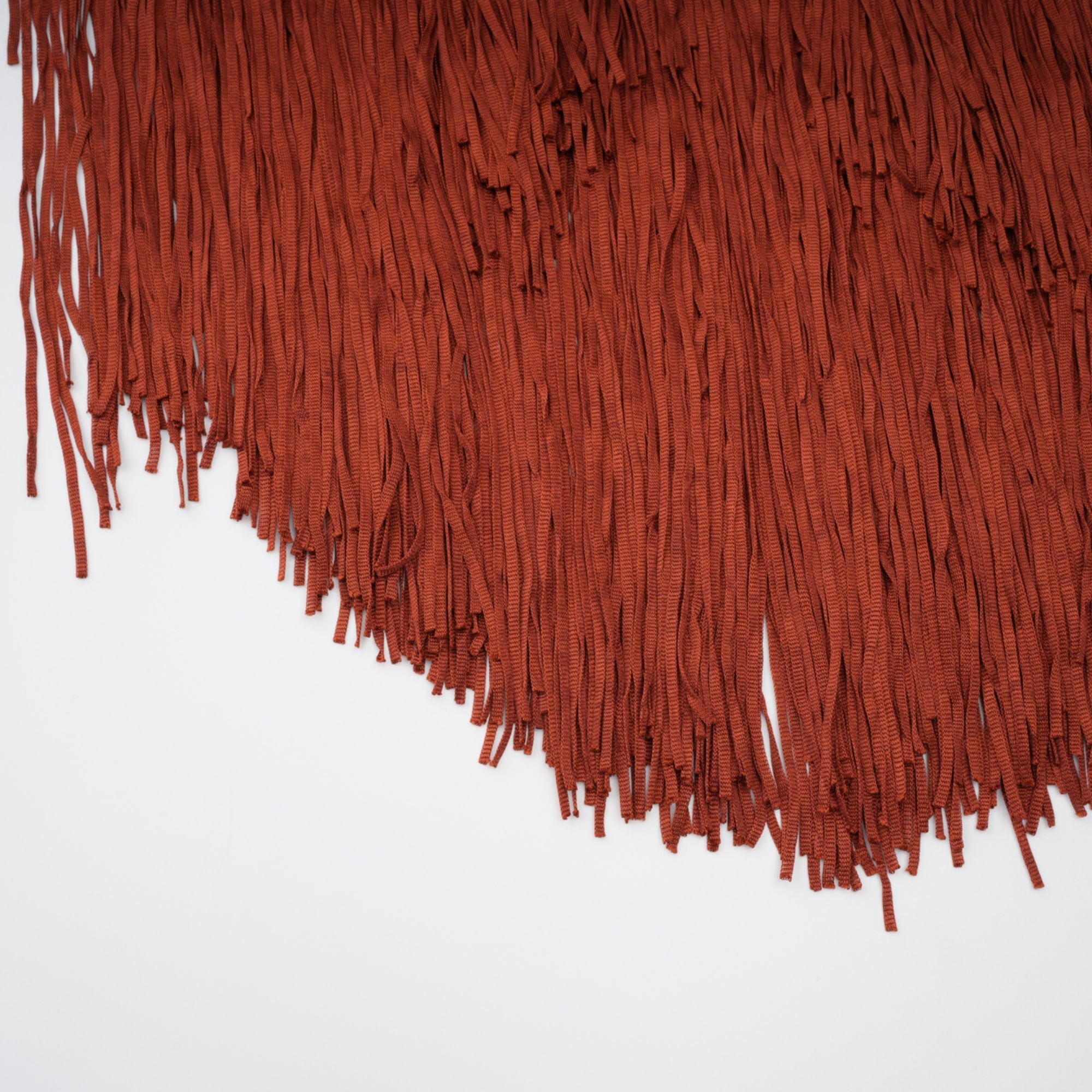Mélisande Rusty Red Halterneck Fringed Maxi Gown