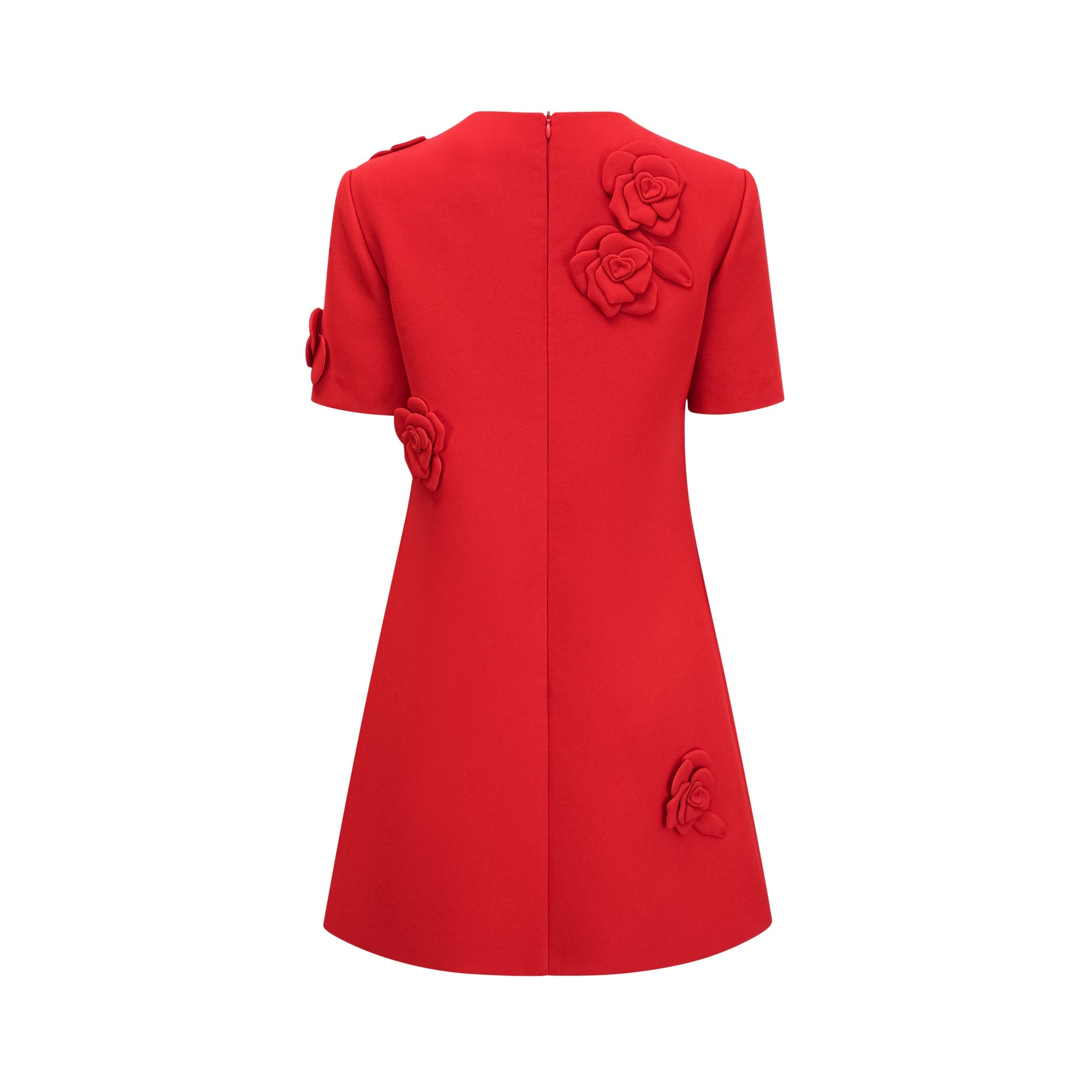 Calista red floral-detail short-sleeve mini dress (Final Sale-US Only)