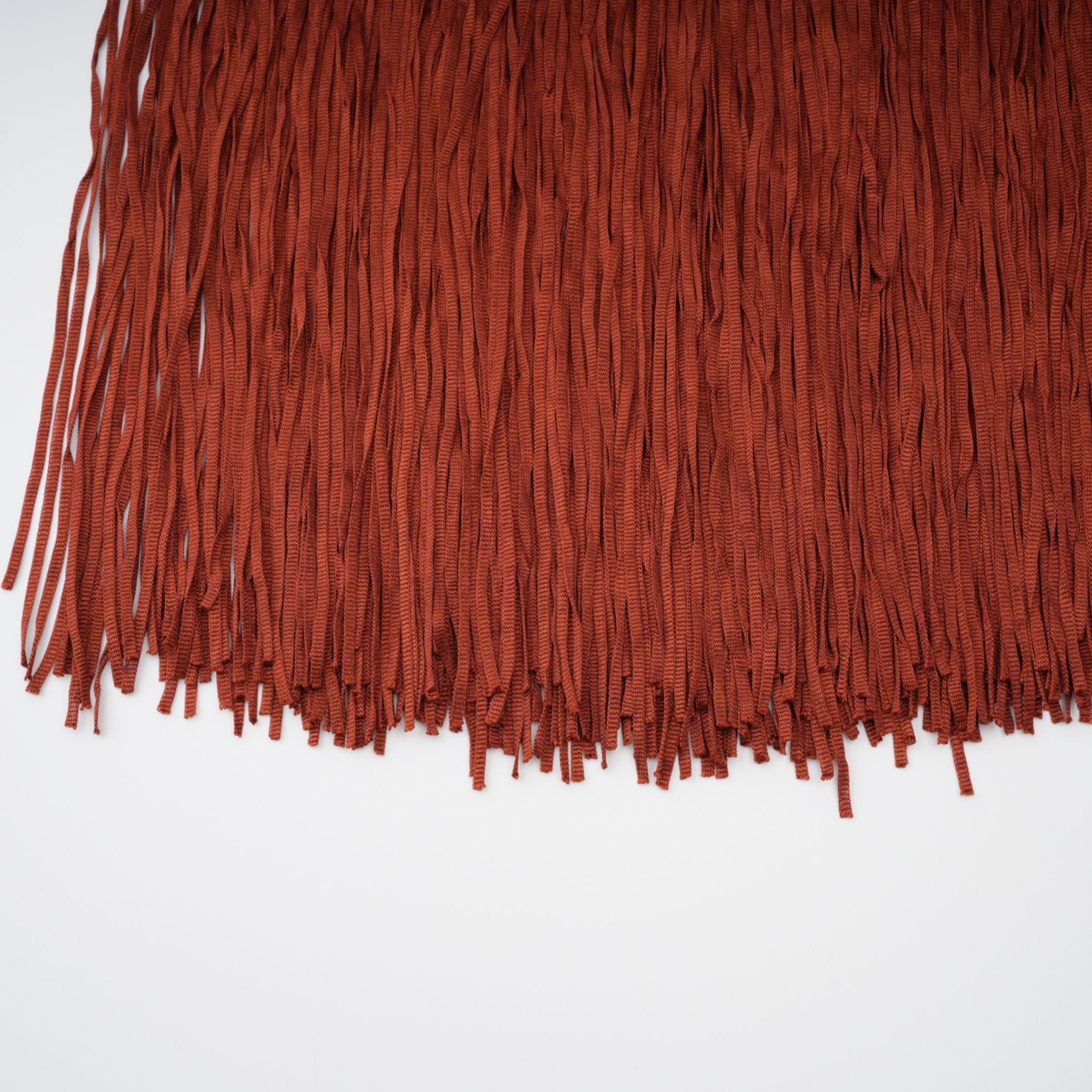 Mélisande Rusty Red Halterneck Fringed Maxi Gown