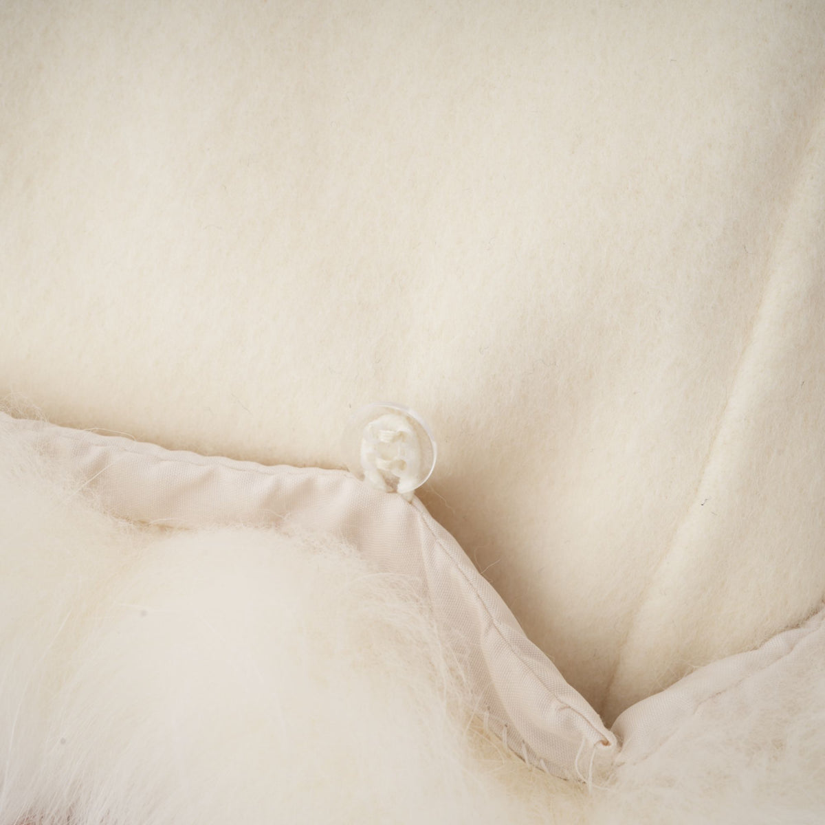 Frédérique white wool fur embellished coat