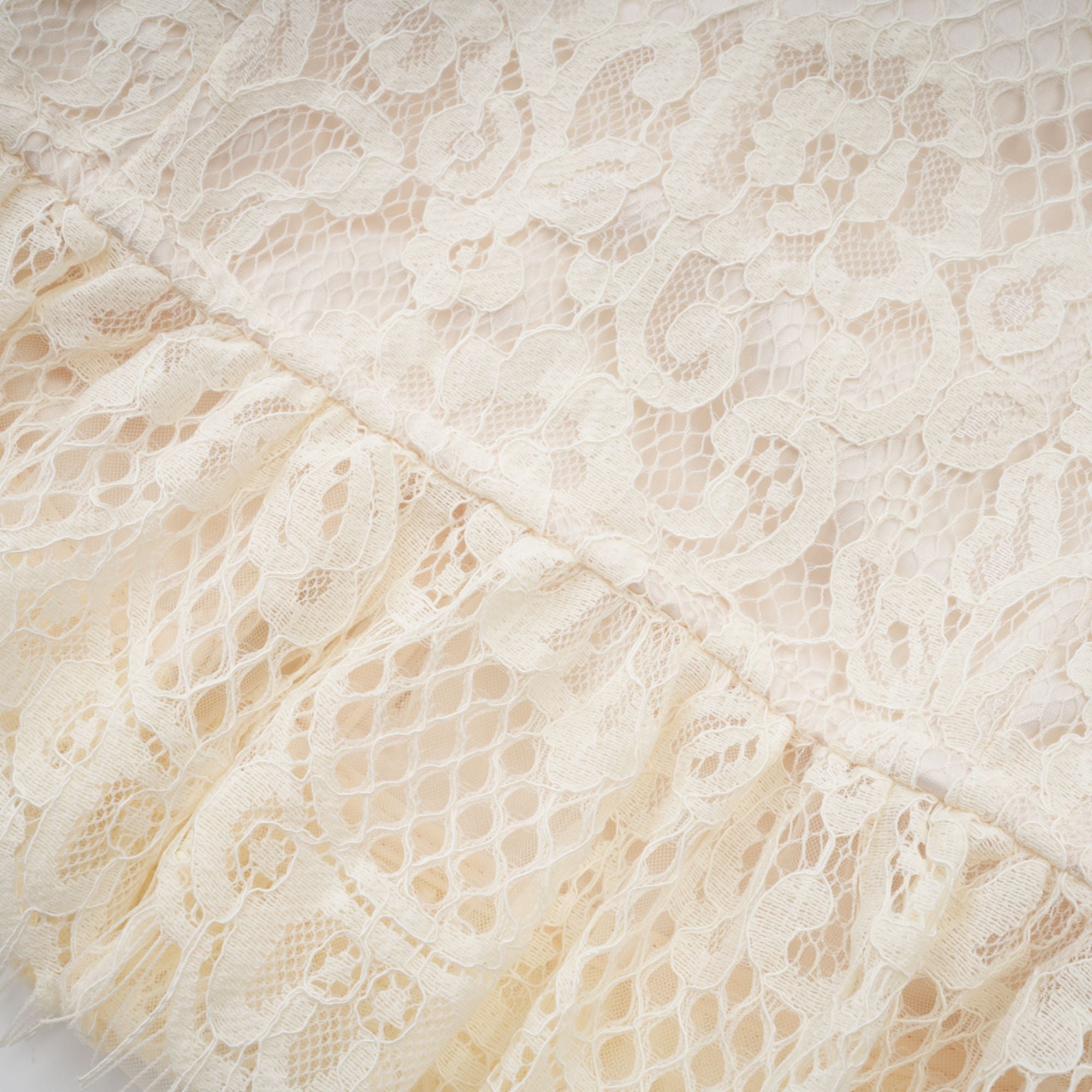 Anaelle off-white bowknot floral-lace blouse