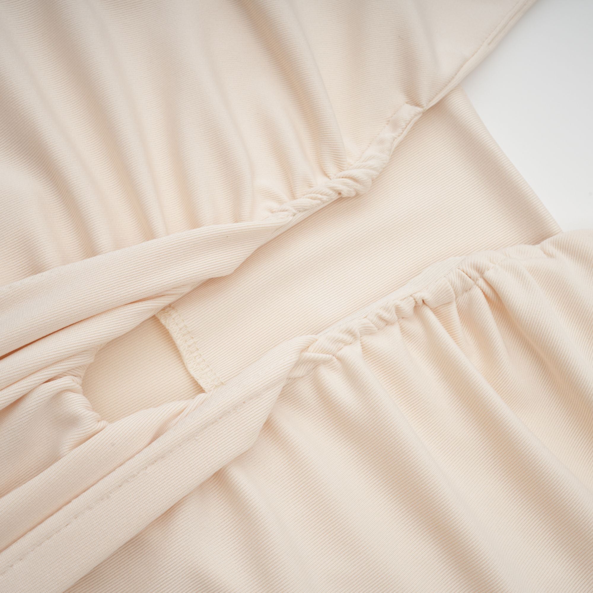 Géraldine white deep V-neck draped maxi dress