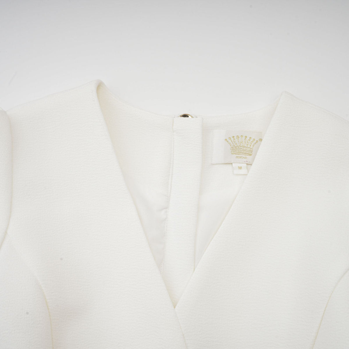 Élise pleated peplum-hem blazer dress in White