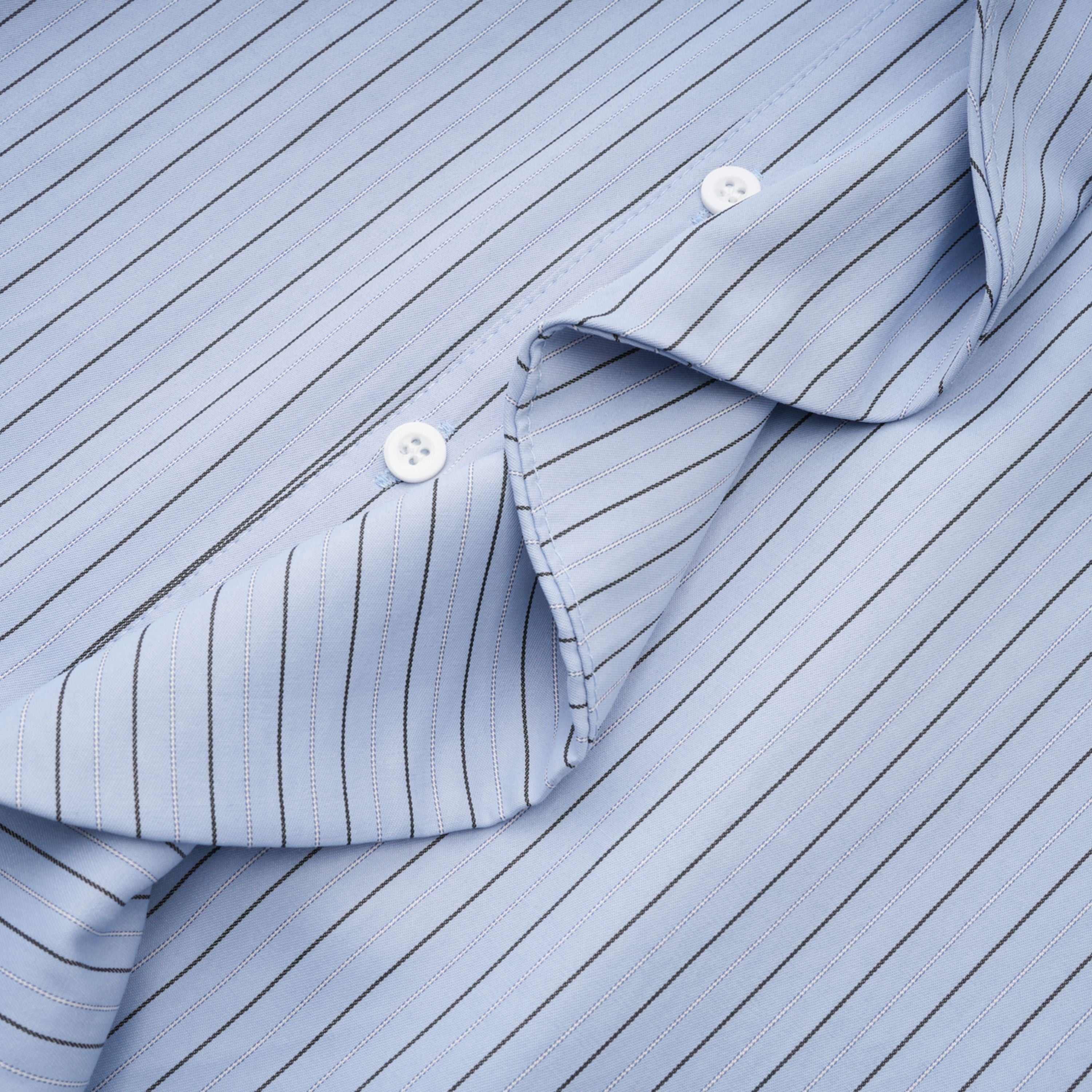 Torhild Blue 3D Petal Pinstriped Shirt