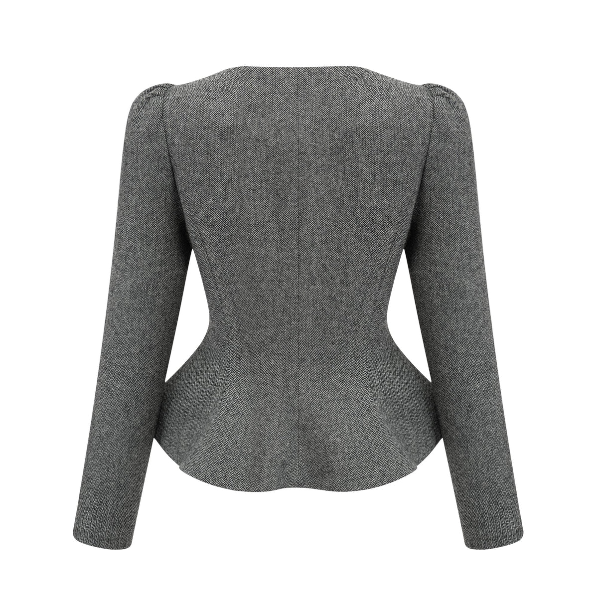 Agathe grey herringbone top & shorts matching set