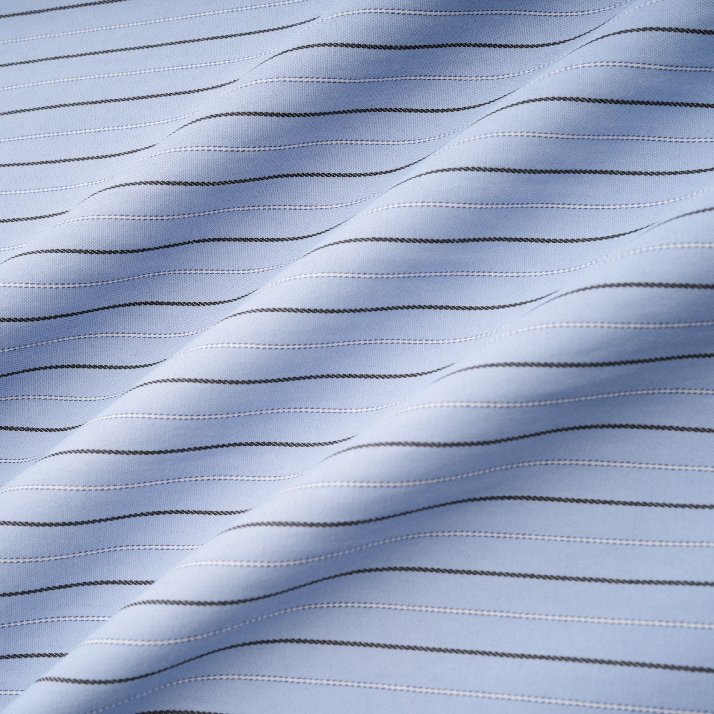 Torhild Blue 3D Petal Pinstriped Shirt