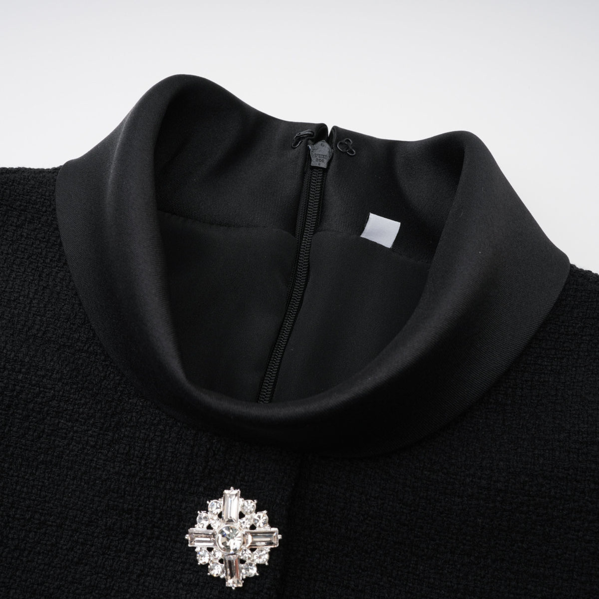 Lorelei Black High Neck Tweed Midi Dress (Final Sale)