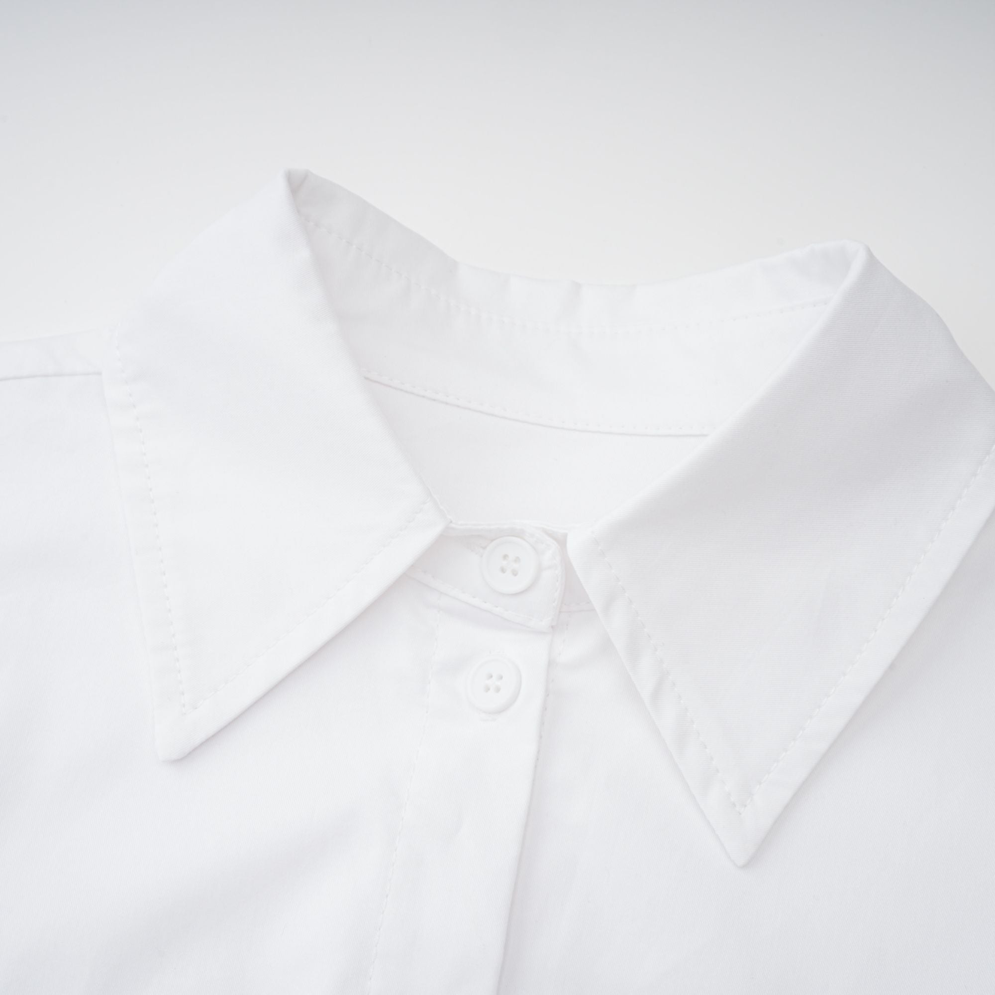 Dulcie white front-slit shirred shirt dress (Final Sale-US Only)