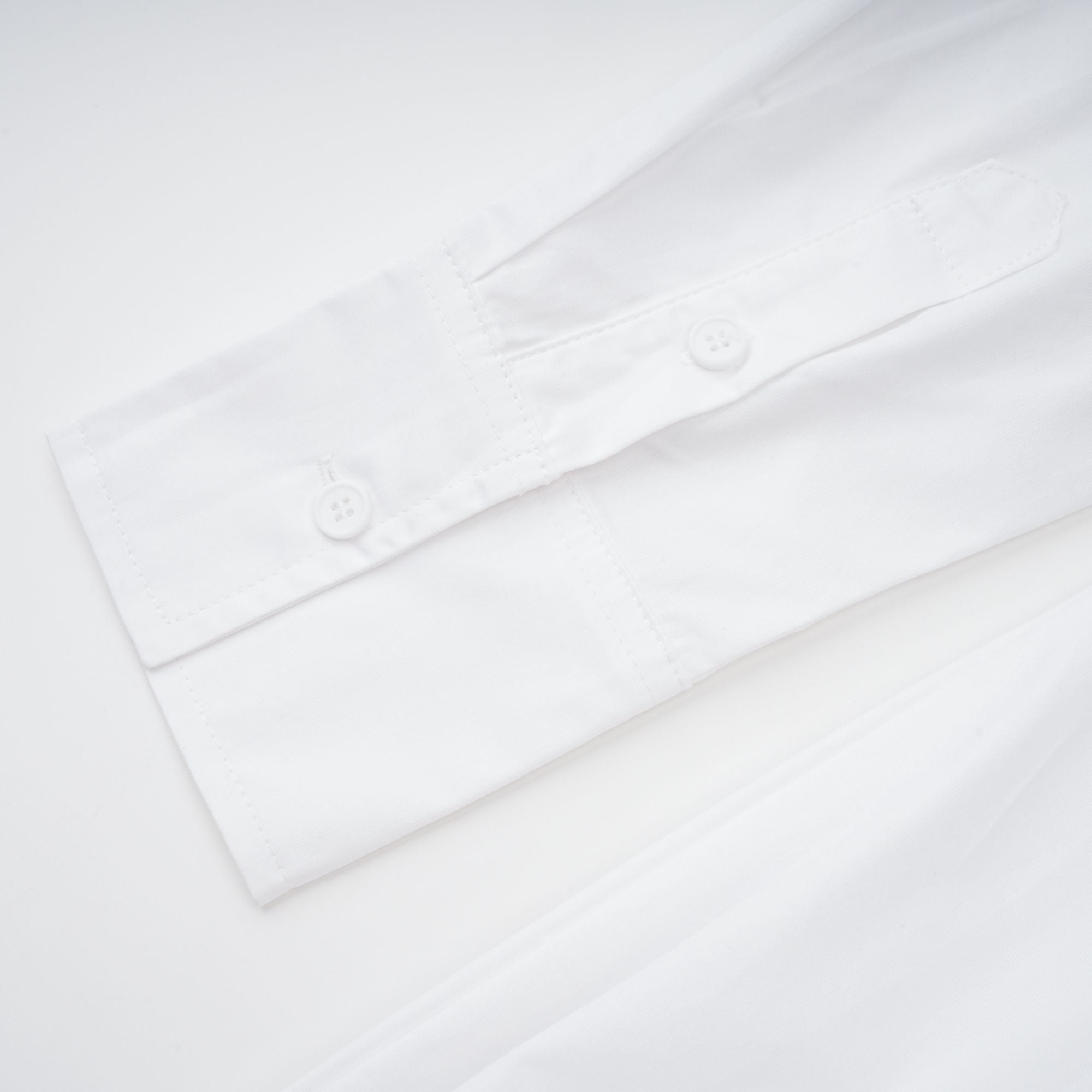 Dulcie white front-slit shirred shirt dress (Final Sale-US Only)