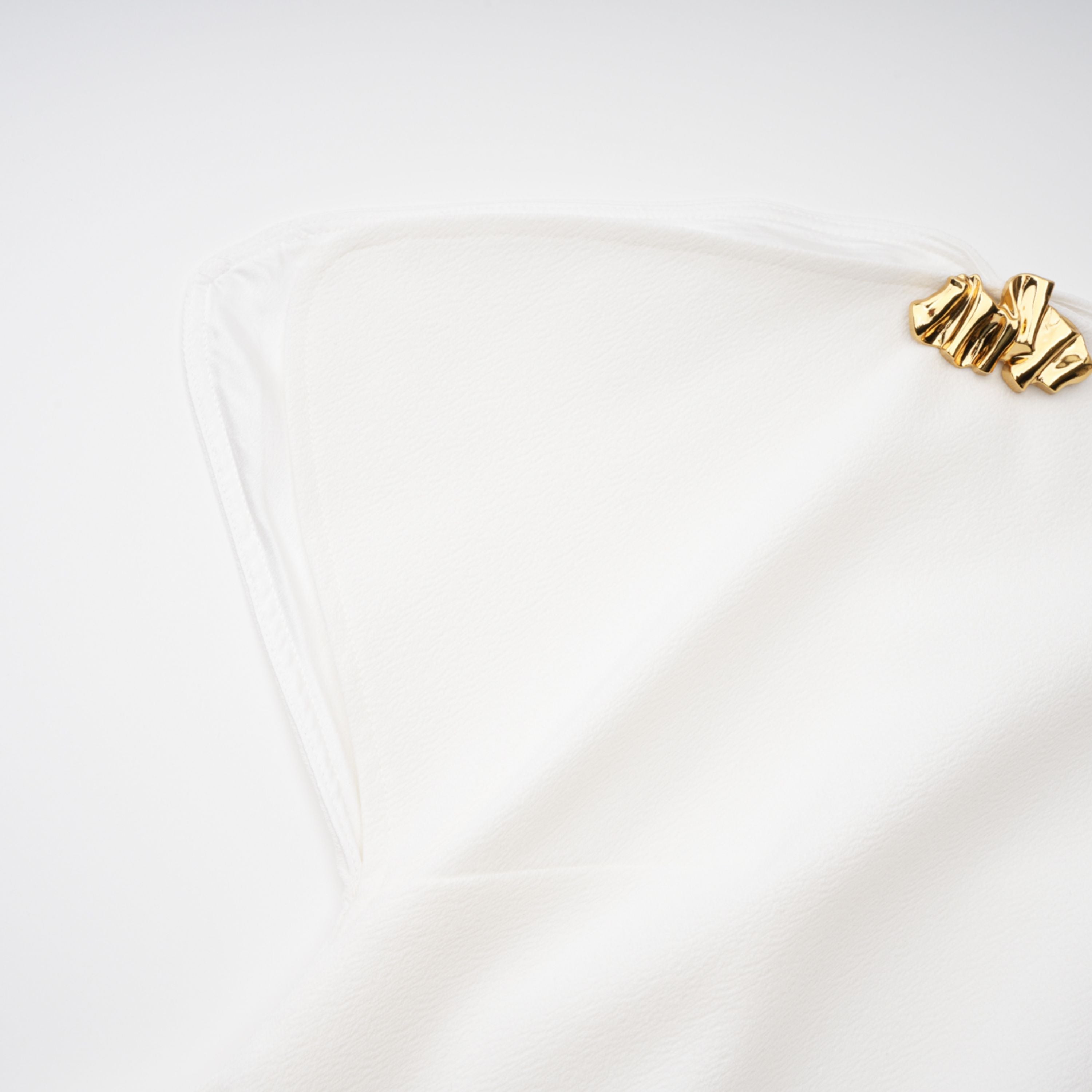 Liana White Asymmetrical Flared Midi Dress (Final Sale-US Only)
