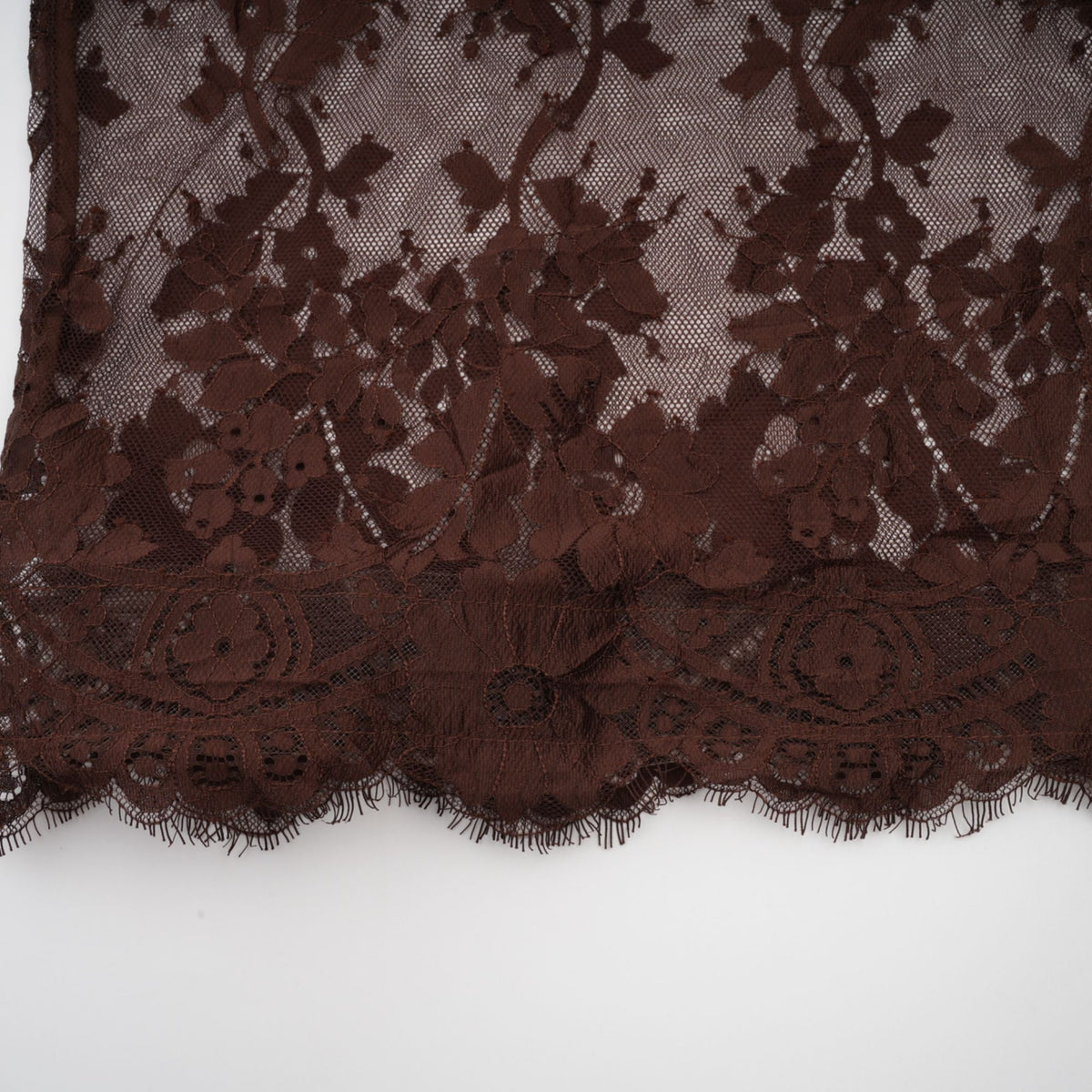 Sylvie brown chantilly-lace flared midi dress (Final Sale-US Only)
