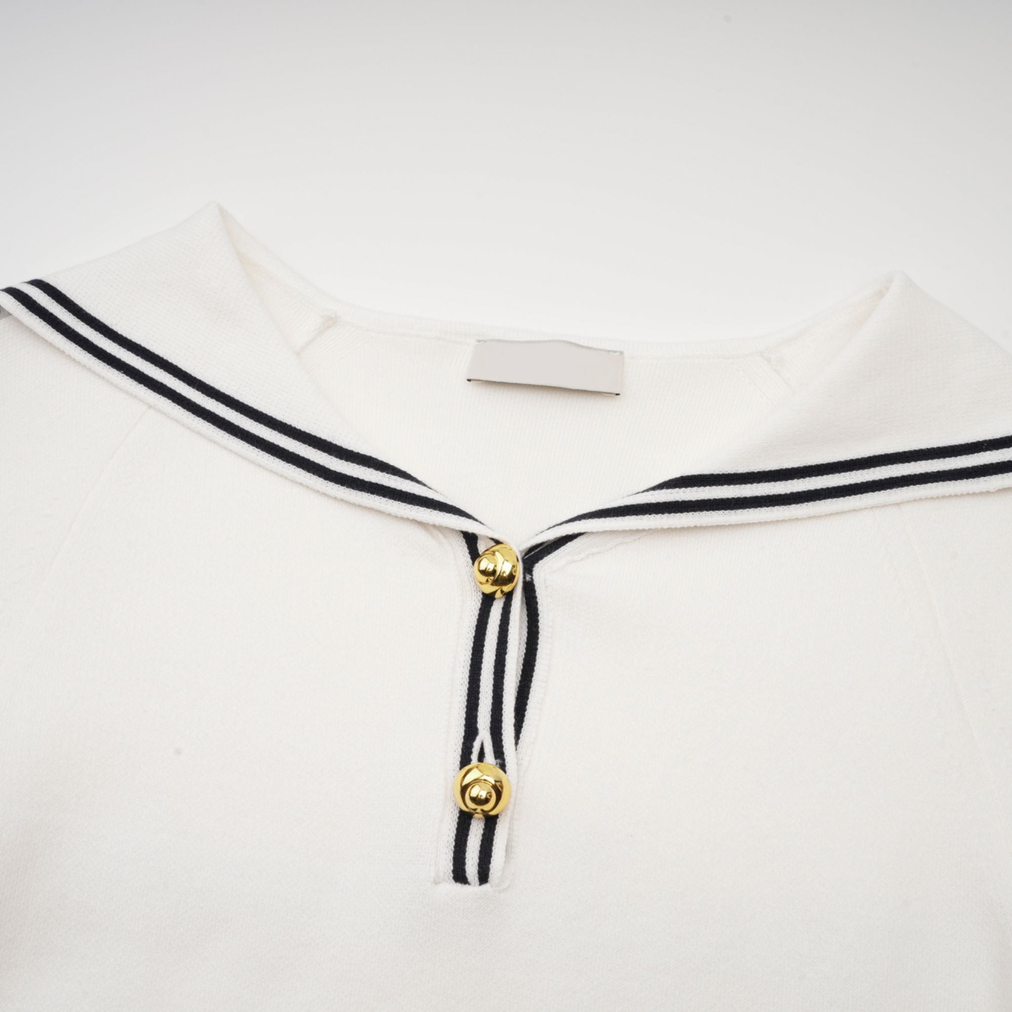 Aiza sailor collar cotton short-sleeve mini dress (US Only)