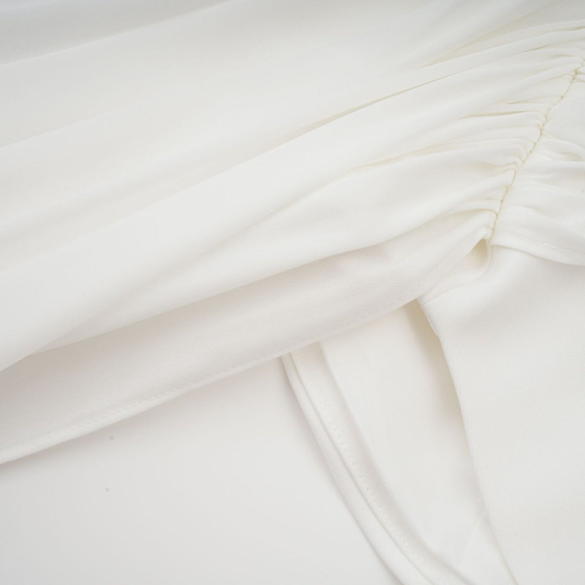 Gitta white ribbon-design ruched mini dress (Final Sale-US Only)