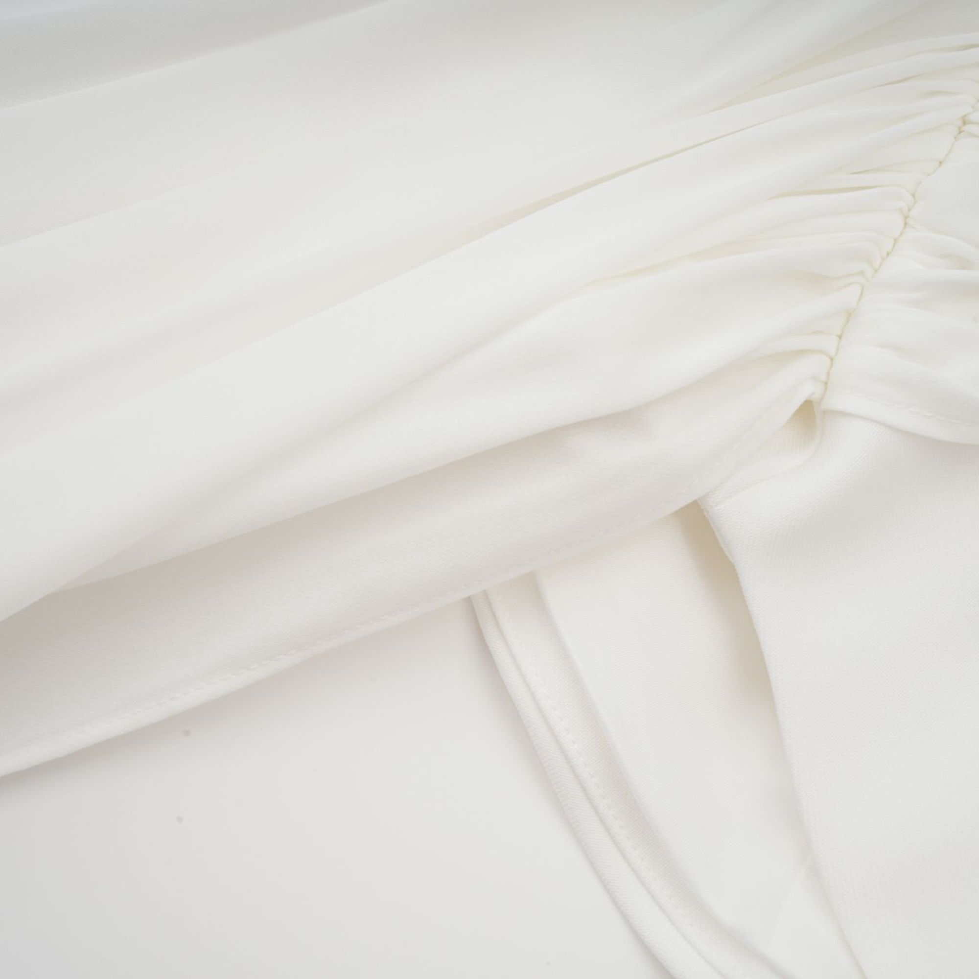 Gitta white ribbon-design ruched mini dress