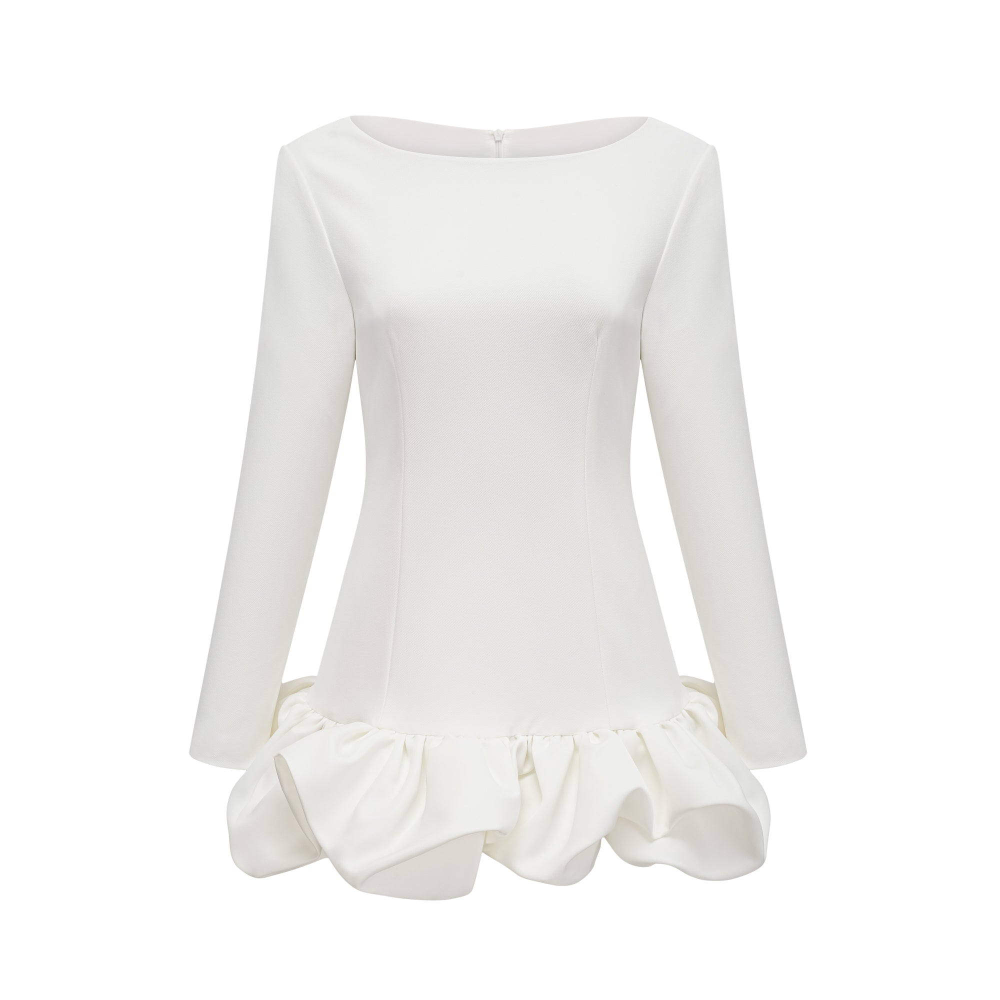 Elodie bubble-skirt mini dress in White (Final Sale-US Only)