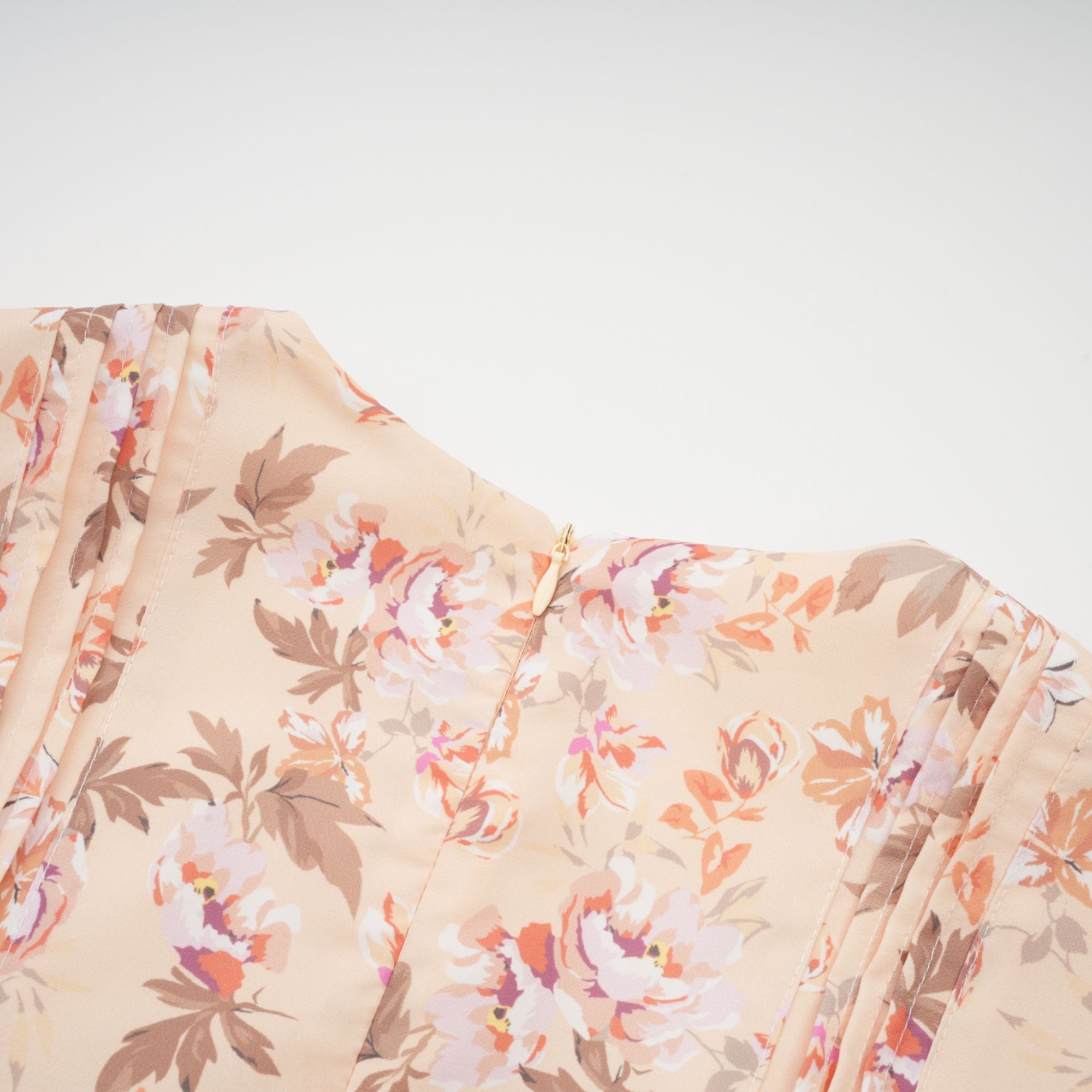 Alizée yellow floral-print pleated mini dress