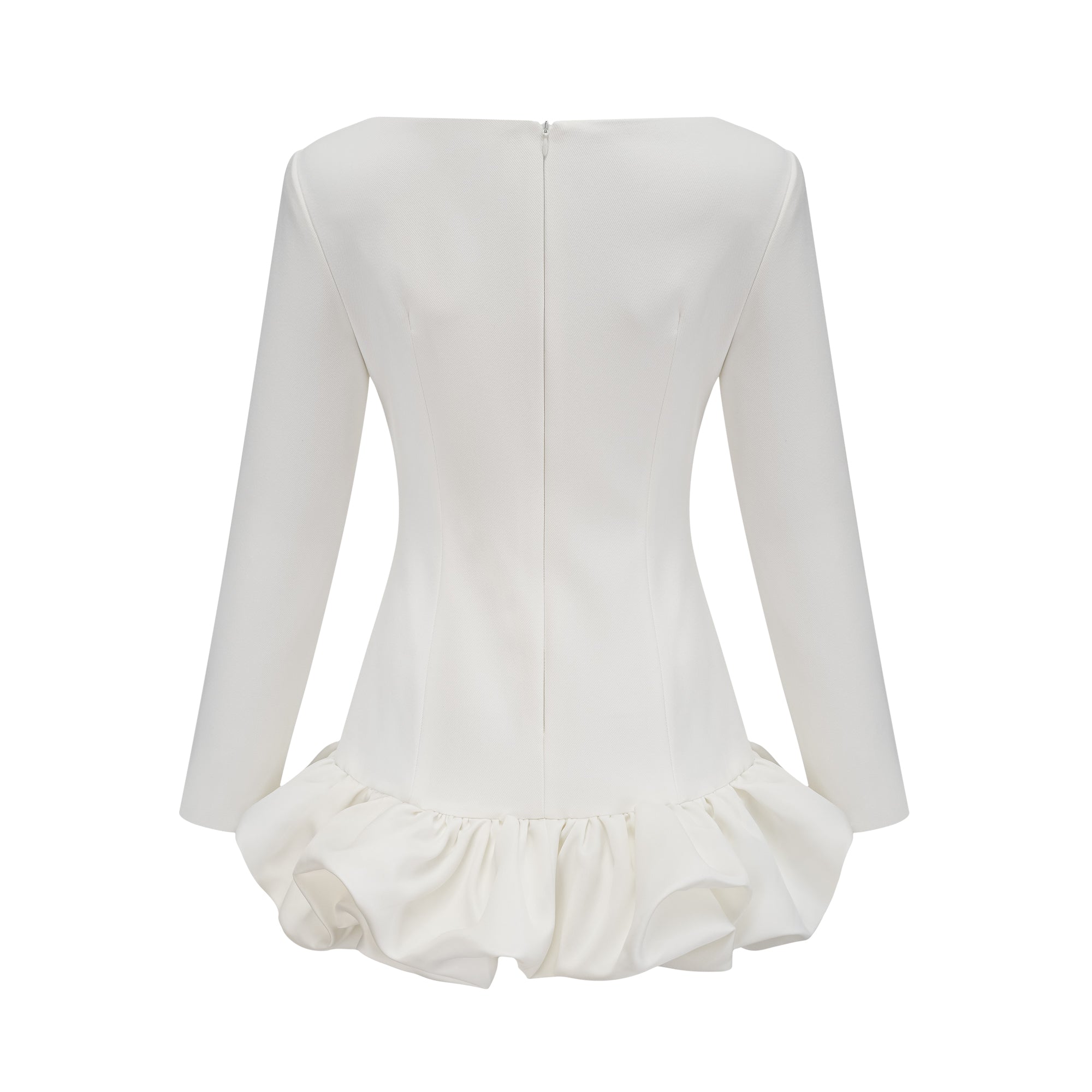 Elodie bubble-skirt mini dress in White (Final Sale)