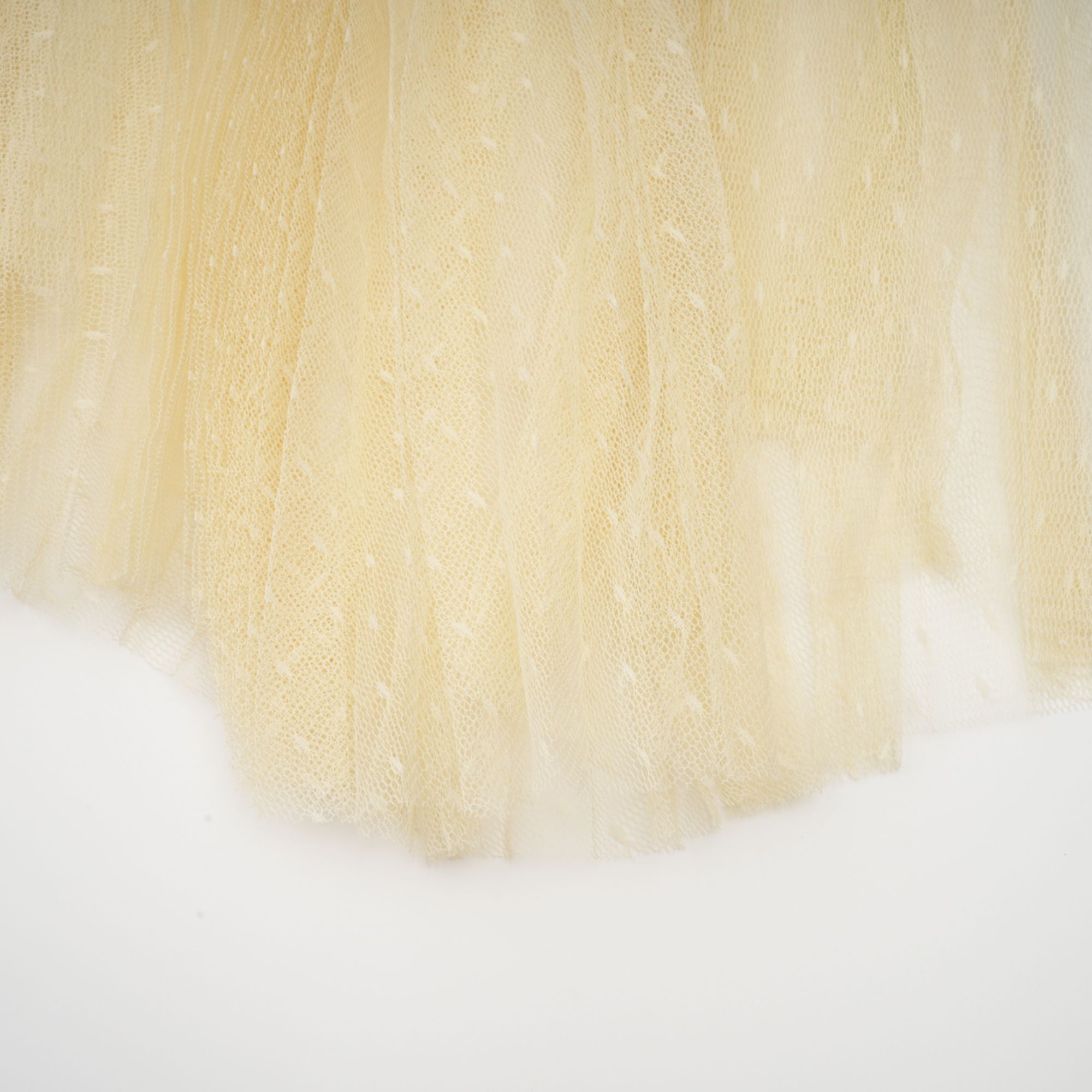 Céleste floral-lace-panelling tulle midi dress in Neutrals