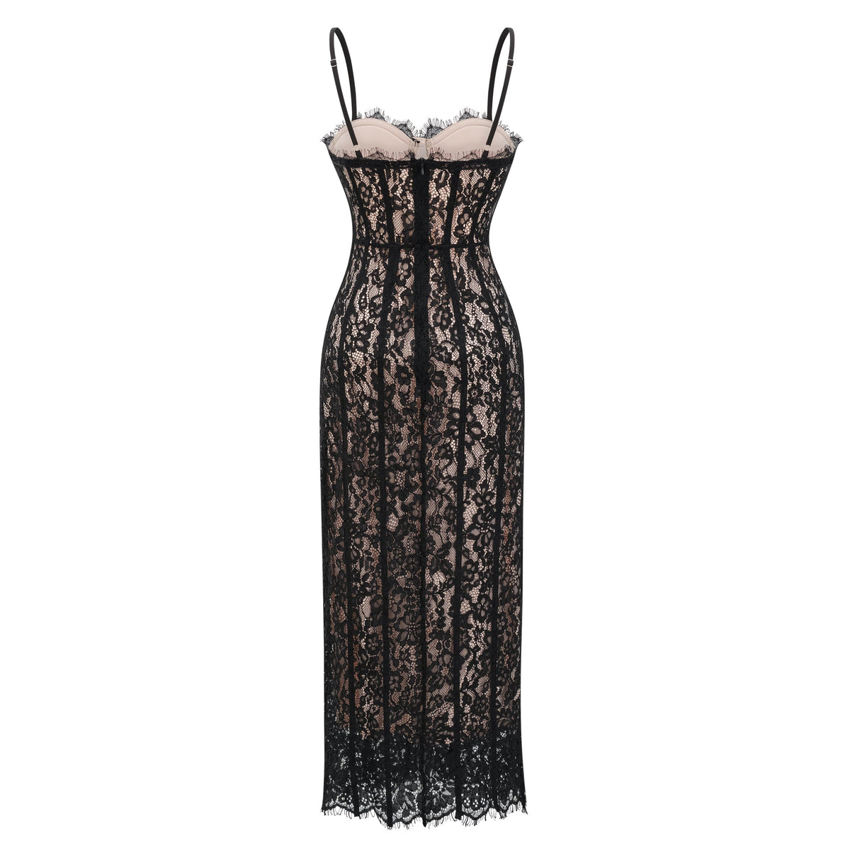 Giorgia Black Floral Lace Corset Maxi Dress (Final Sale)