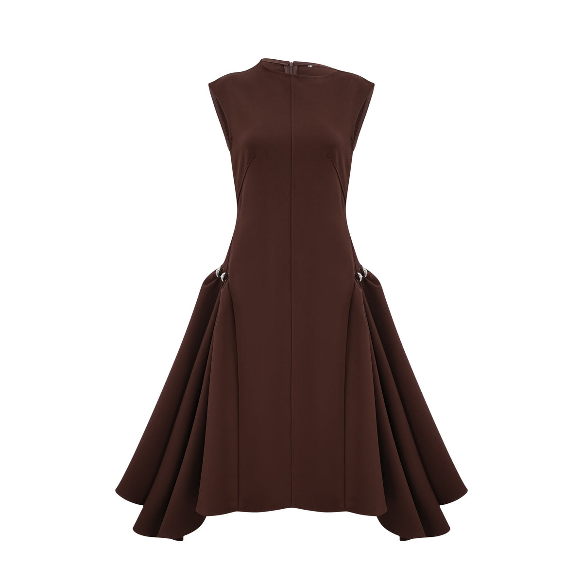 Jenifier brown asymmetrical midi dress (Final Sale)