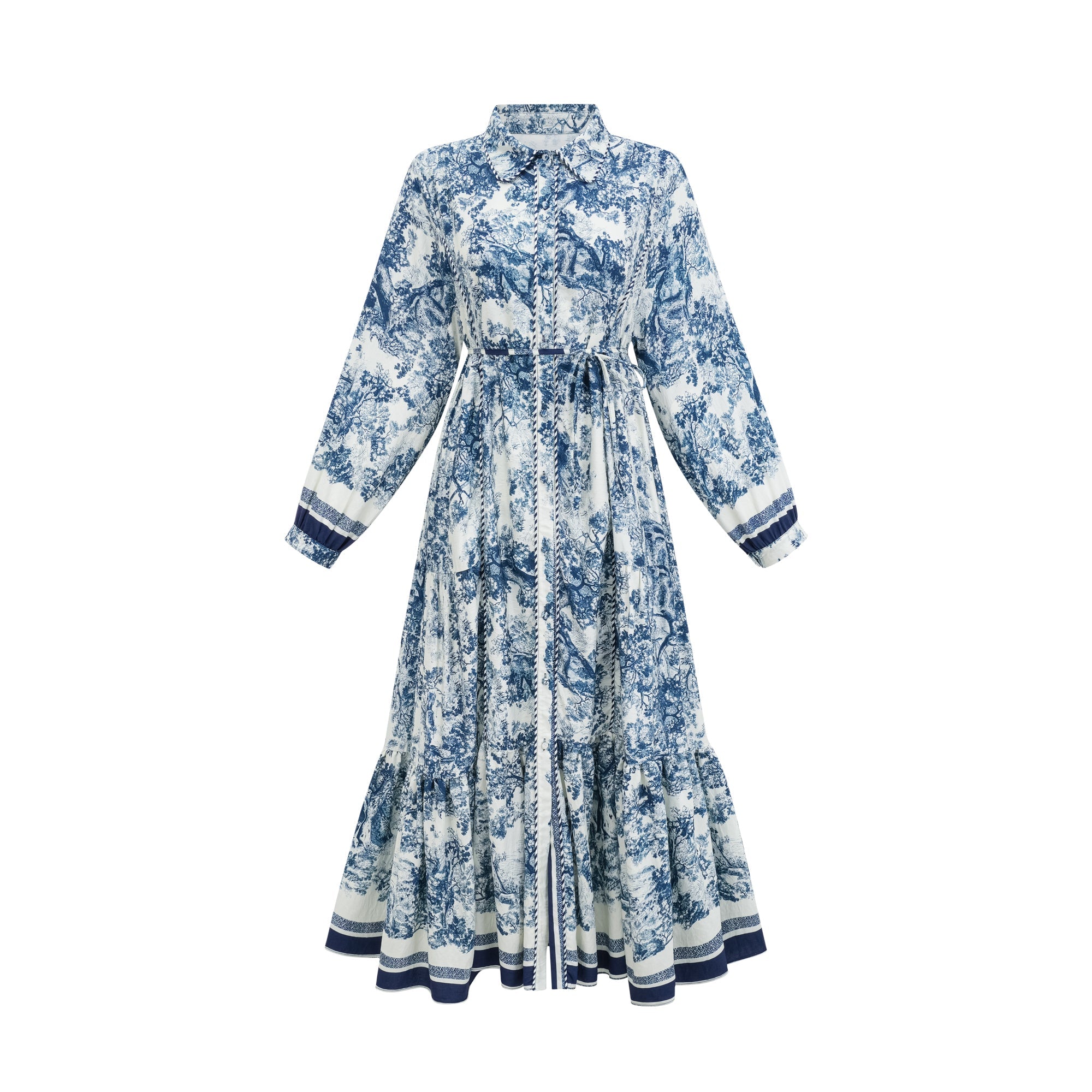 Adélaïde graphic-print midi dress in Blue (Final Sale-US Only)