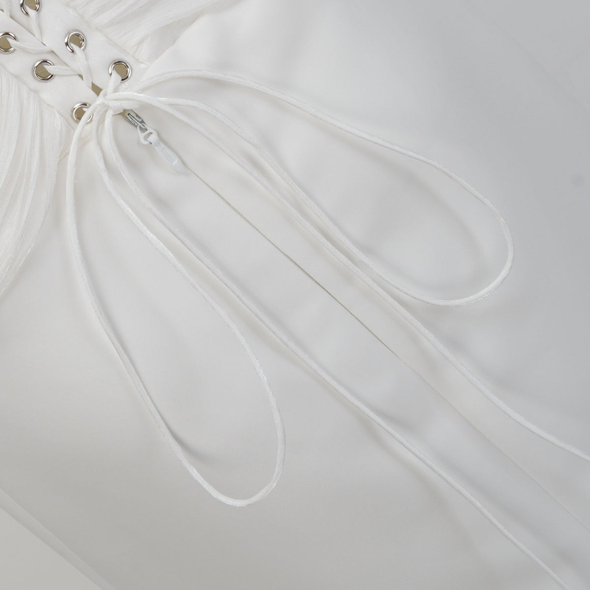Emmeline White Train Design Gathered Maxi Dress (Final Sale-US Only)