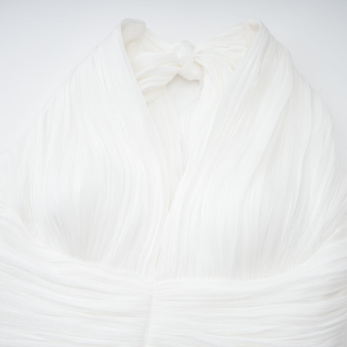 Emmeline White Train Design Gathered Maxi Dress
